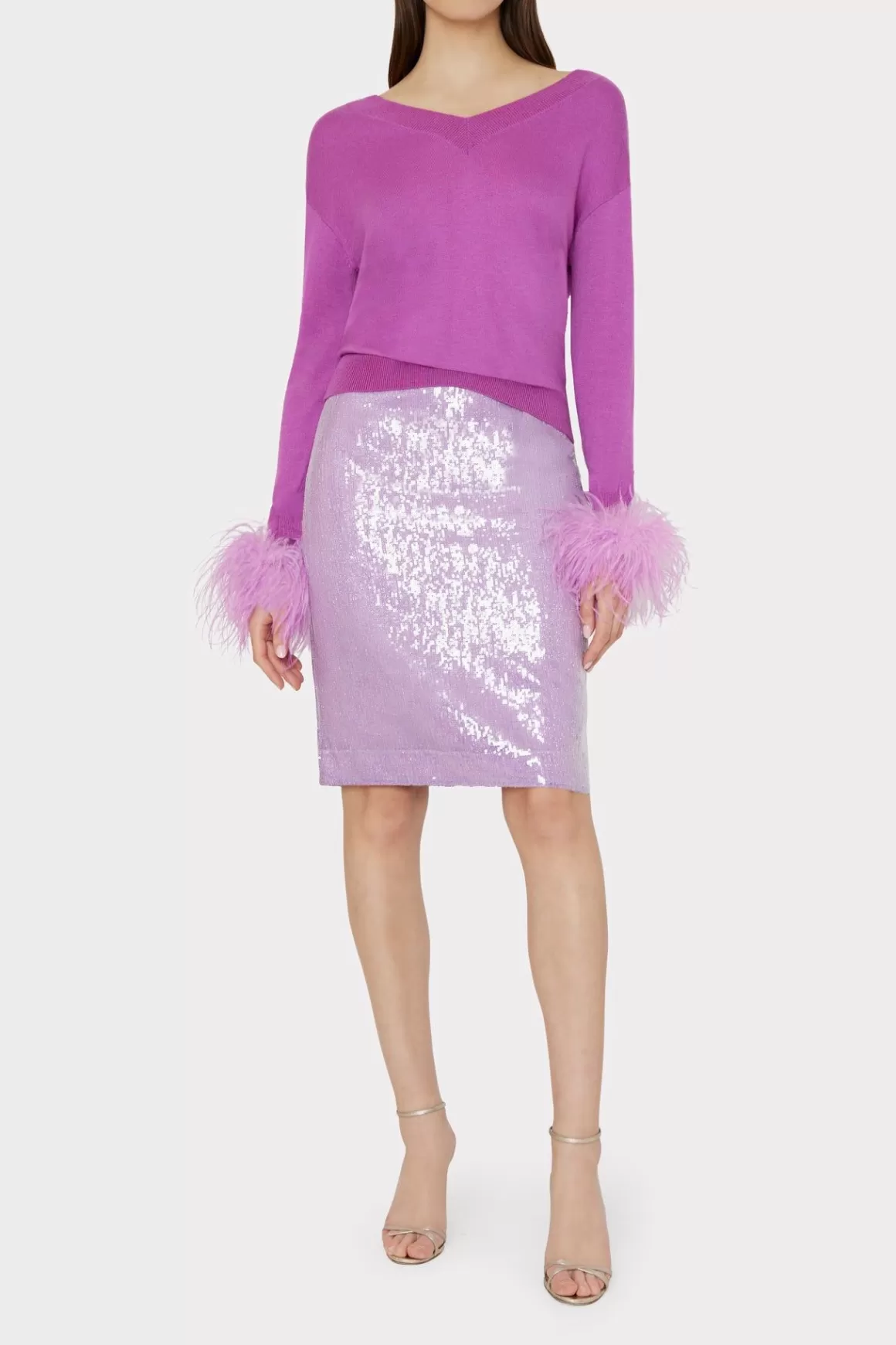 MILLY Skirts-Adley Sequin Skirt Purple