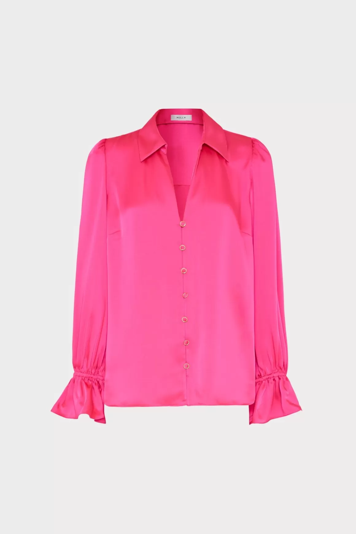 MILLY Tops-Aida Satin Top Milly Pink