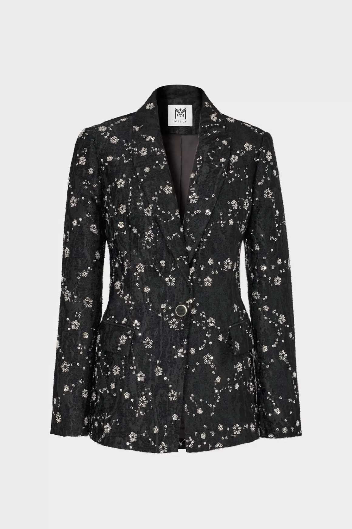 MILLY Blazers-Alexa Beaded Blazer Black