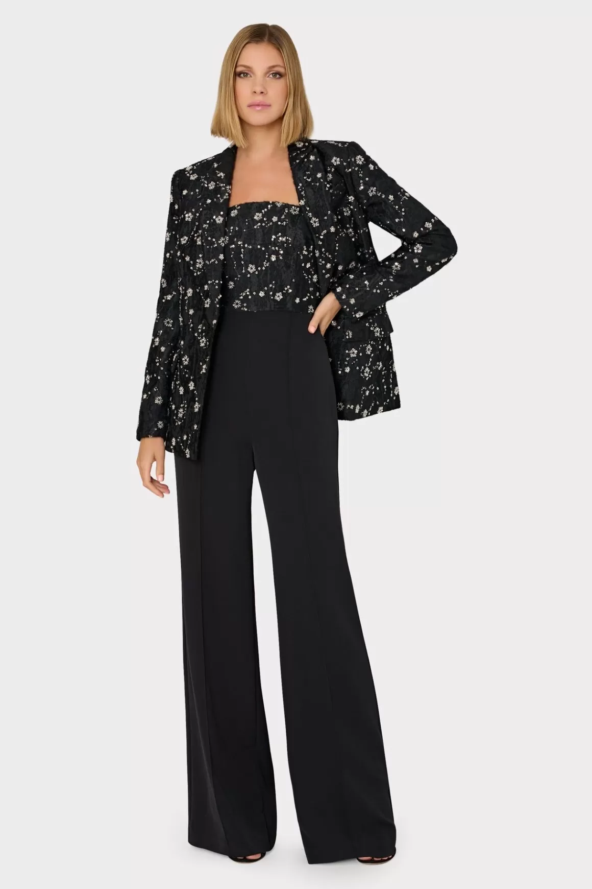 MILLY Blazers-Alexa Beaded Blazer Black