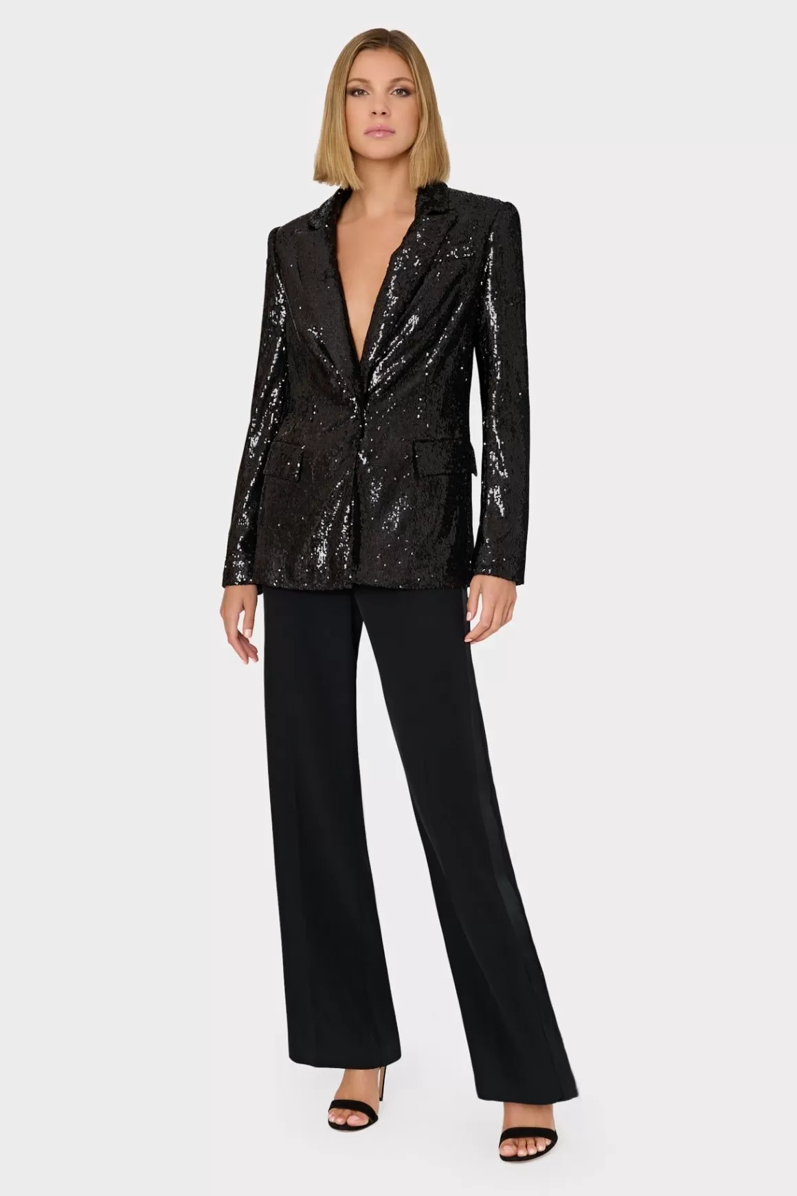 MILLY Blazers-Alexa Sequins Blazer Black