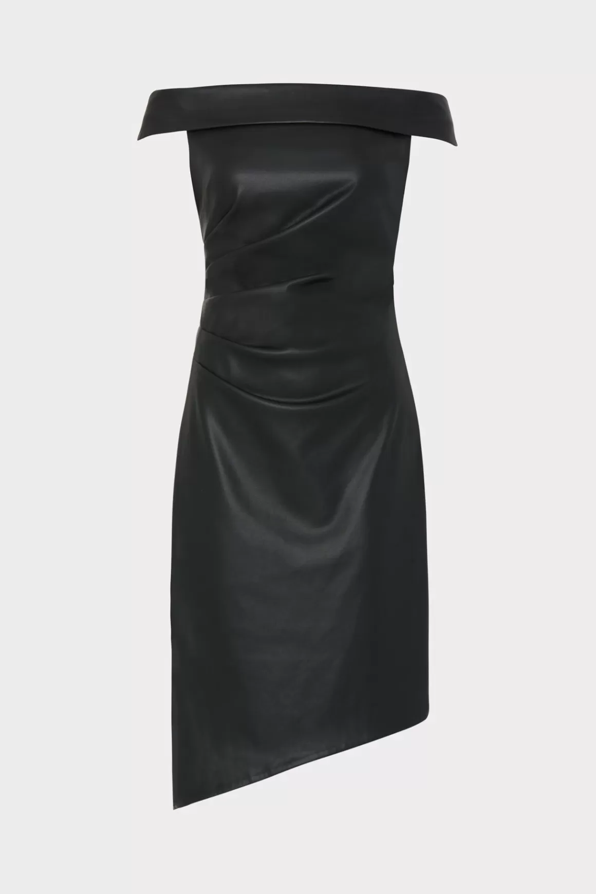 MILLY Little Black Dresses-Ally Vegan Leather Dress Black