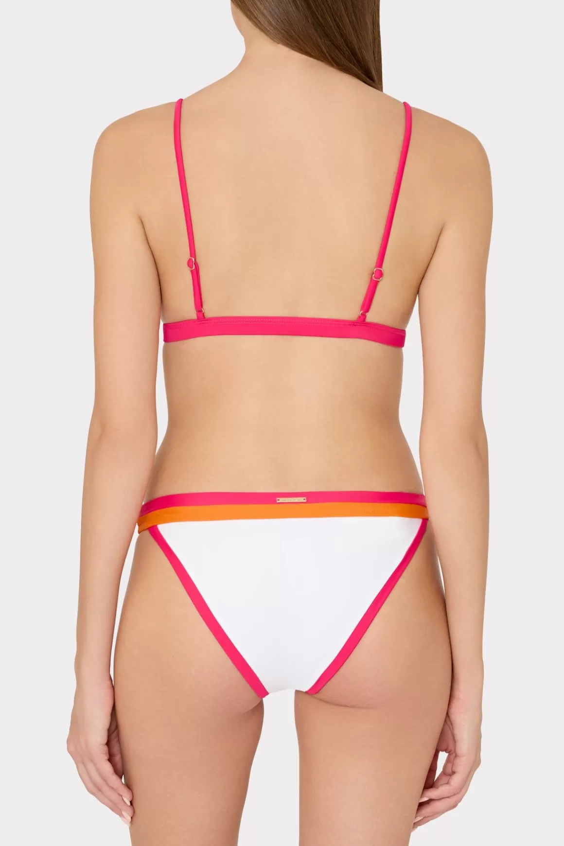 MILLY Bikinis-Amalfi Color Block Bikini Bottom Pink Multi