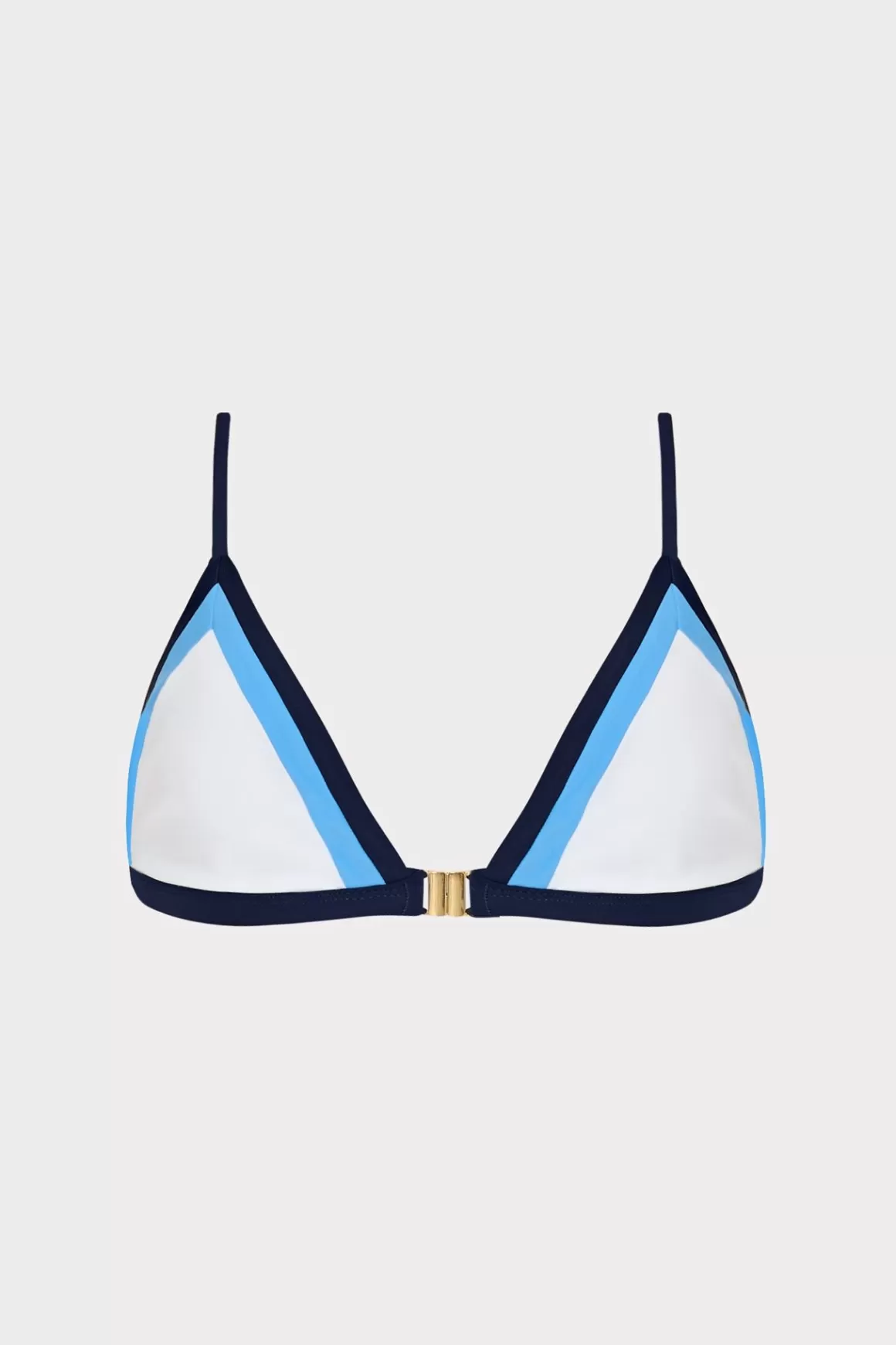 MILLY Jumpsuits & Rompers-Amalfi Color Block Bikini Top Navy Multi