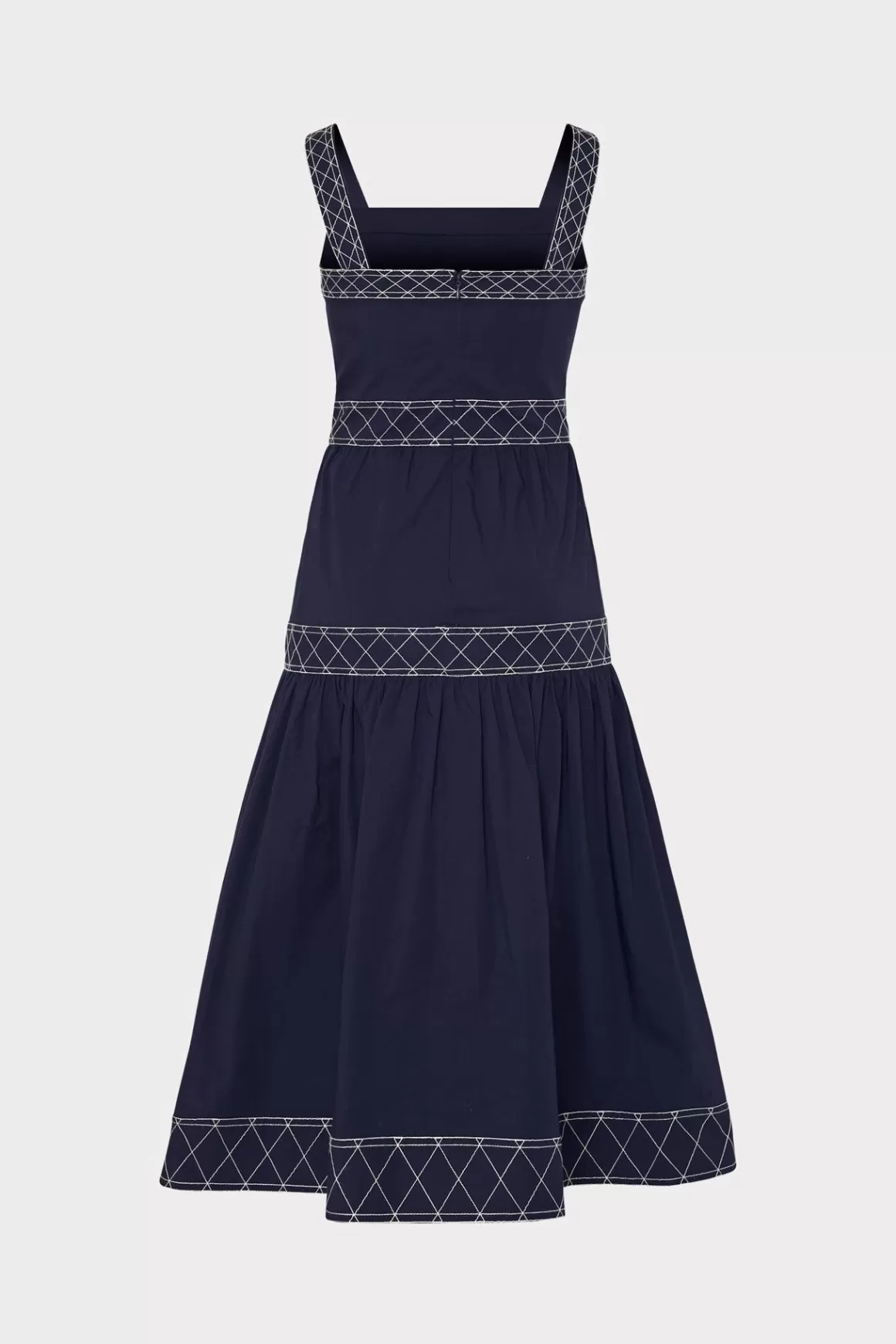 MILLY Sundresses-Annette Poplin Midi Dress Navy