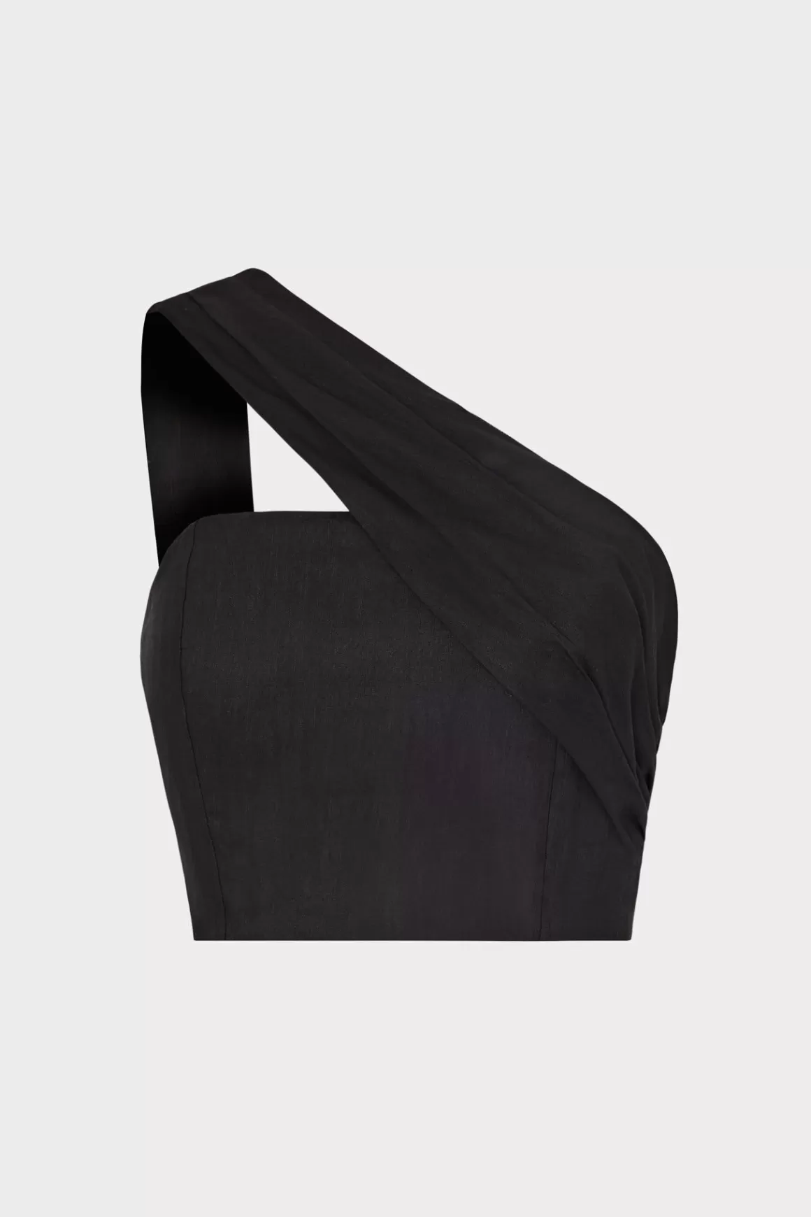 MILLY Tops-Arantza Draped One Shoulder Top Black