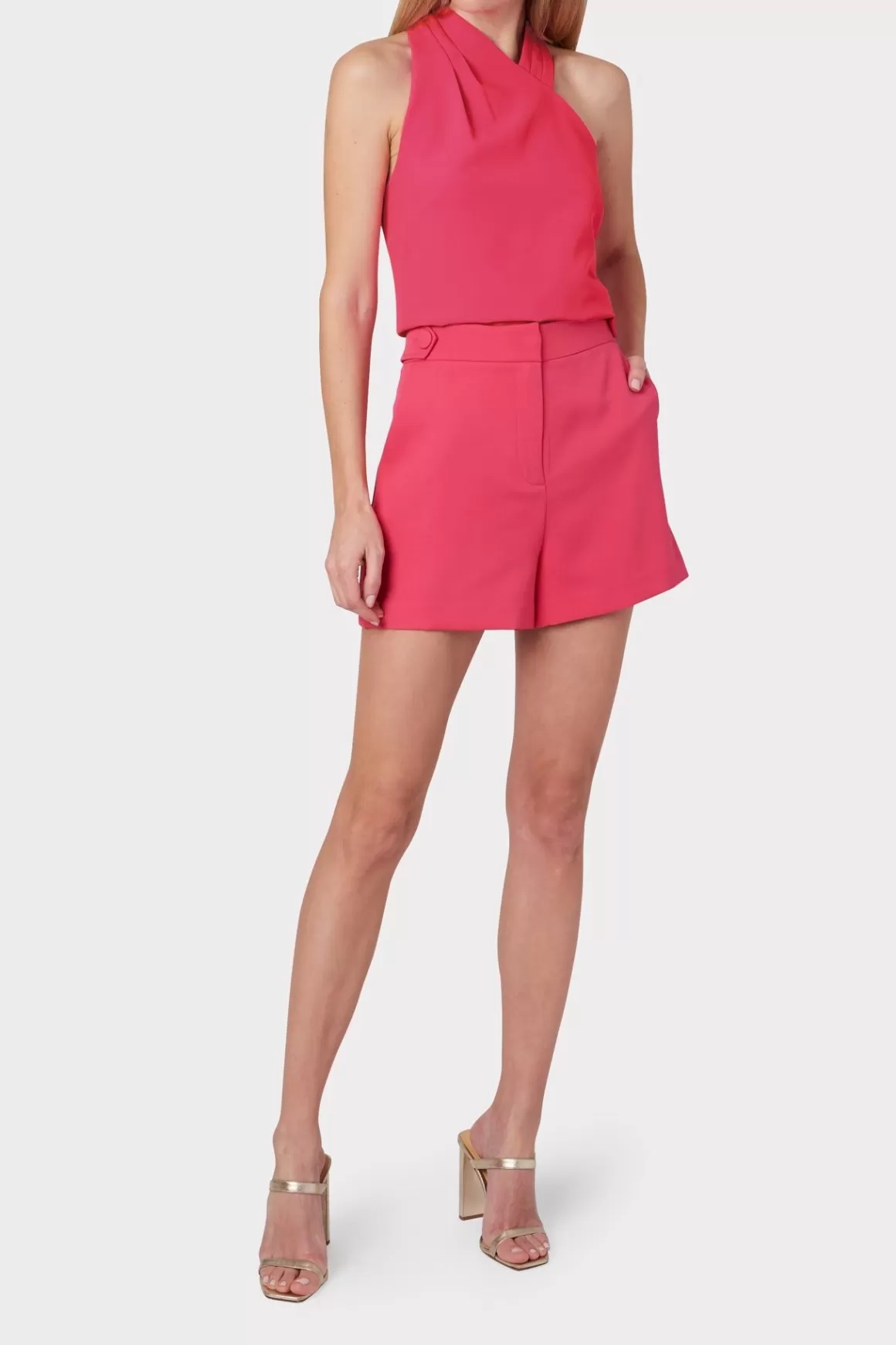 MILLY Shorts-Aria Cady Button Shorts Milly Pink