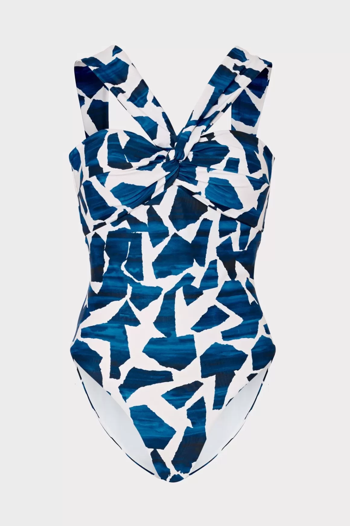 MILLY One Piece Swimsuits-Betsy Ocean Puzzle Bandeau One Piece Navy Multi