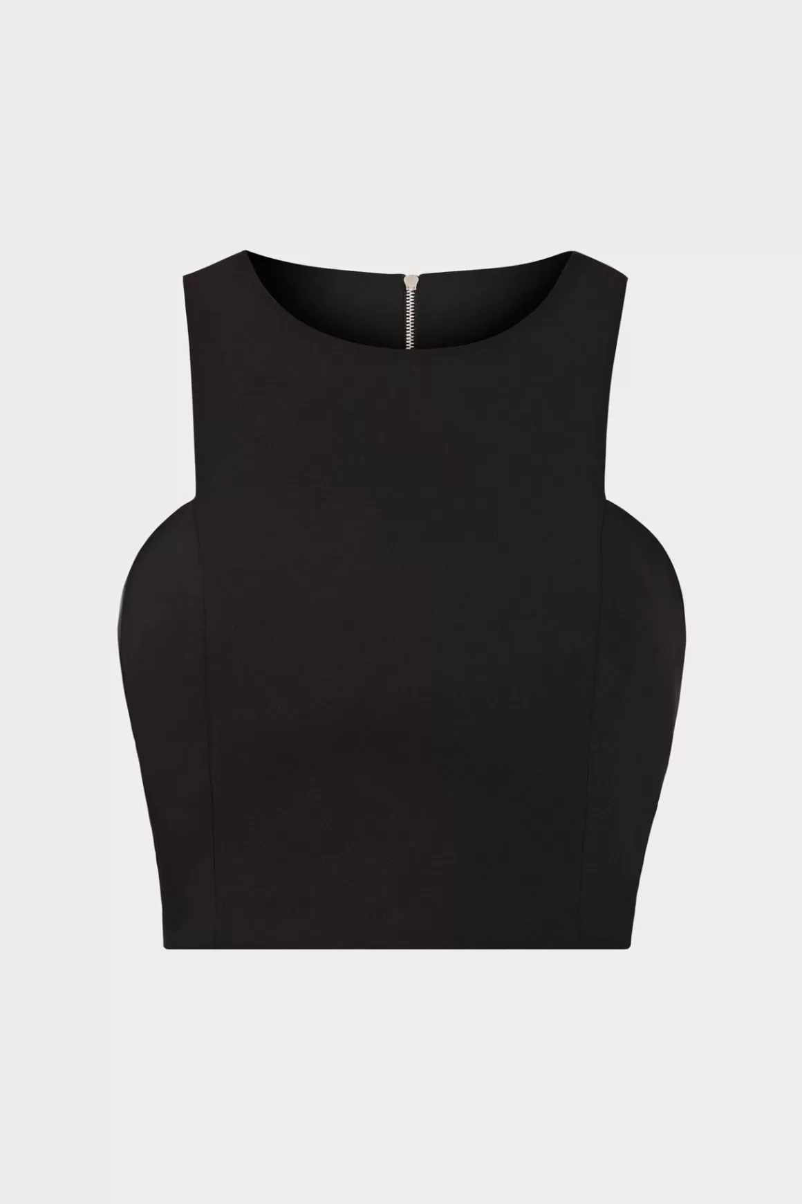 MILLY Tops-Cady Sleeveless Crop Top Black