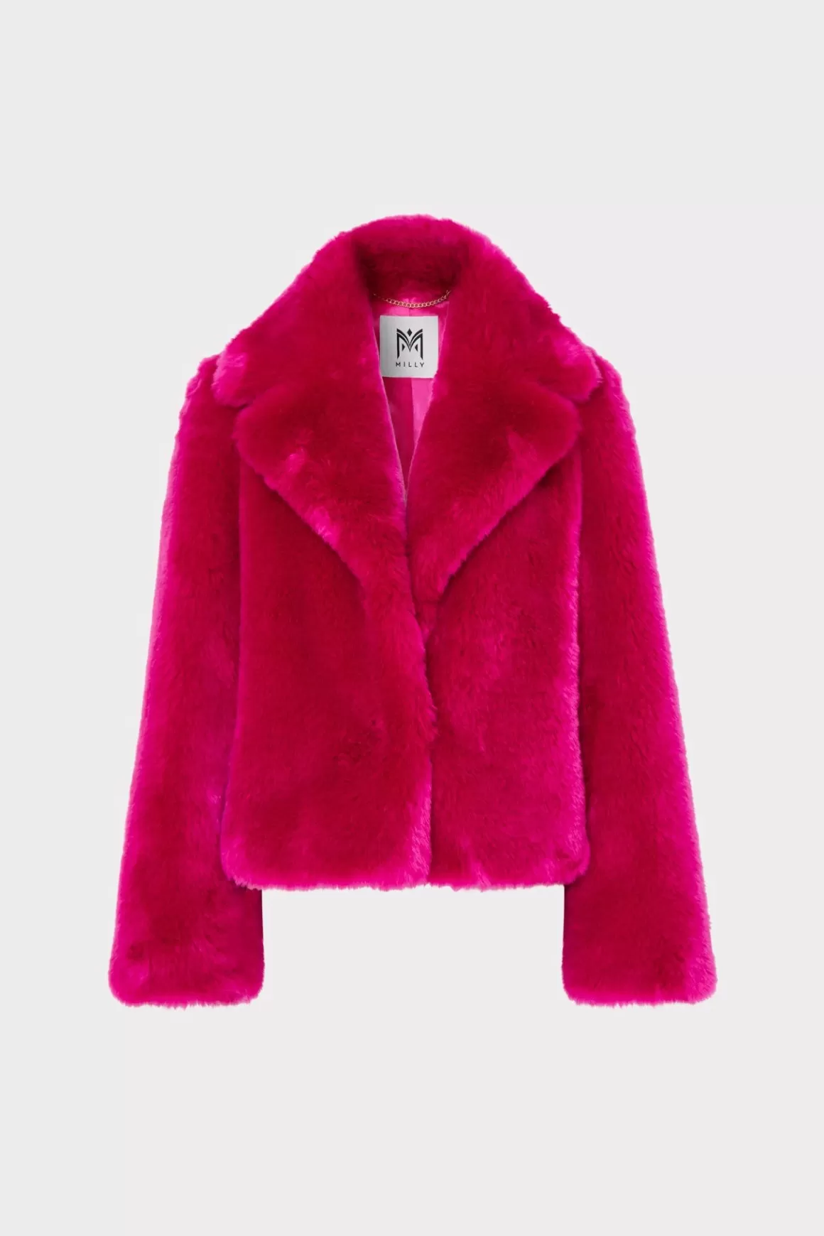 MILLY Coats & Jackets-Faye Faux Fur Coat Milly Pink