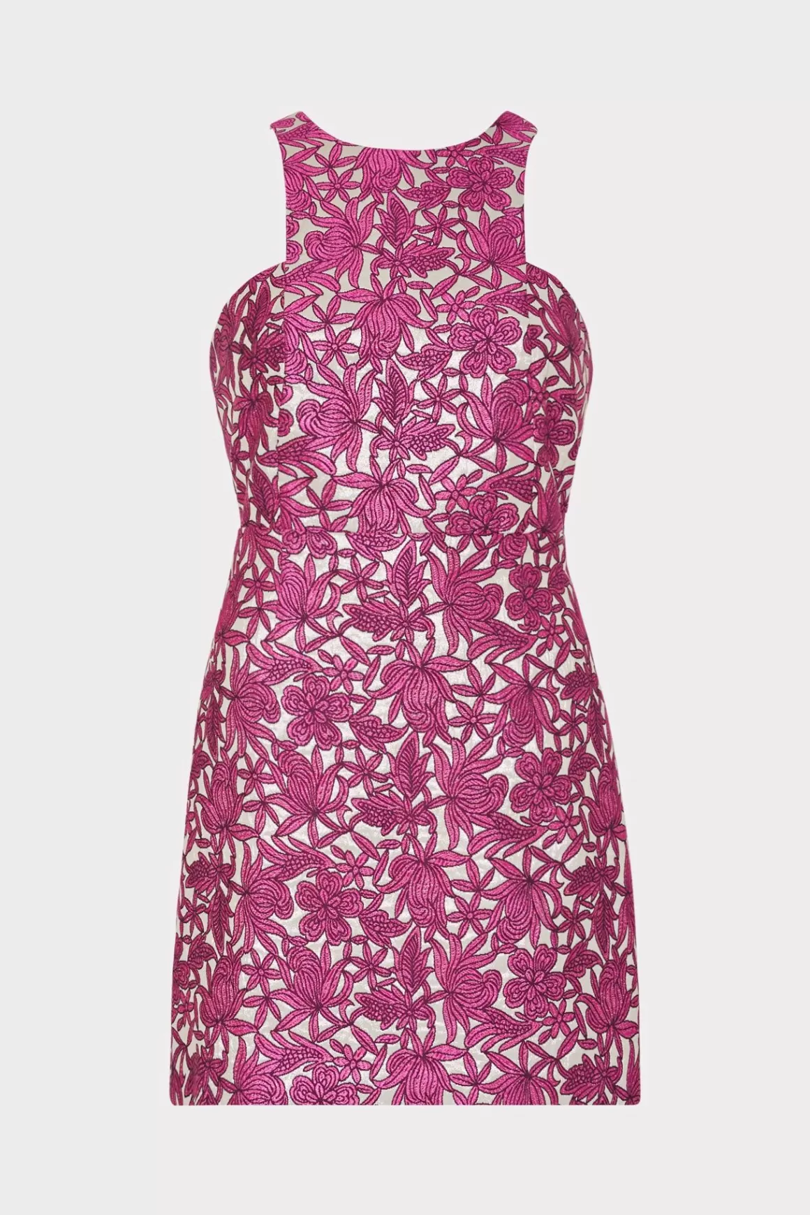 MILLY Day Dresses-Floral Jacquard Mini Dress Pink