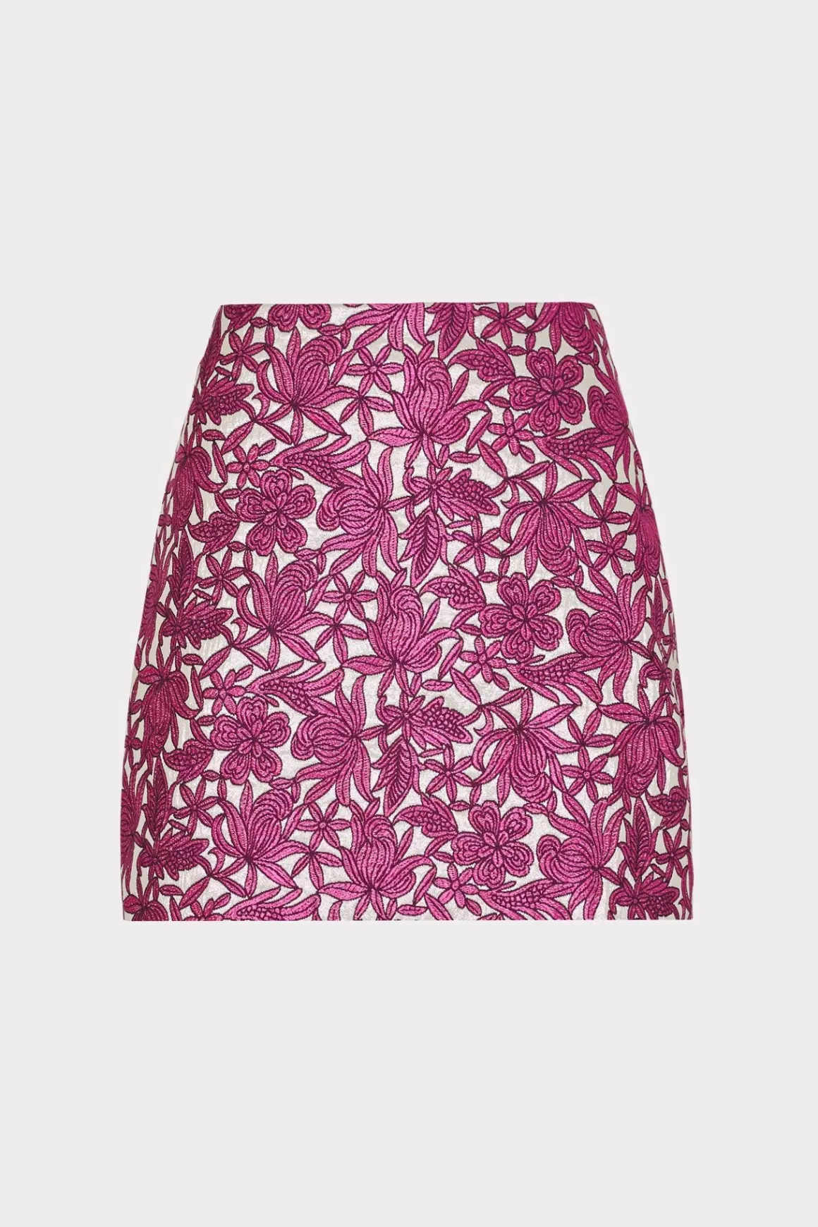 MILLY Skirts-Floral Jacquard Skirt Pink