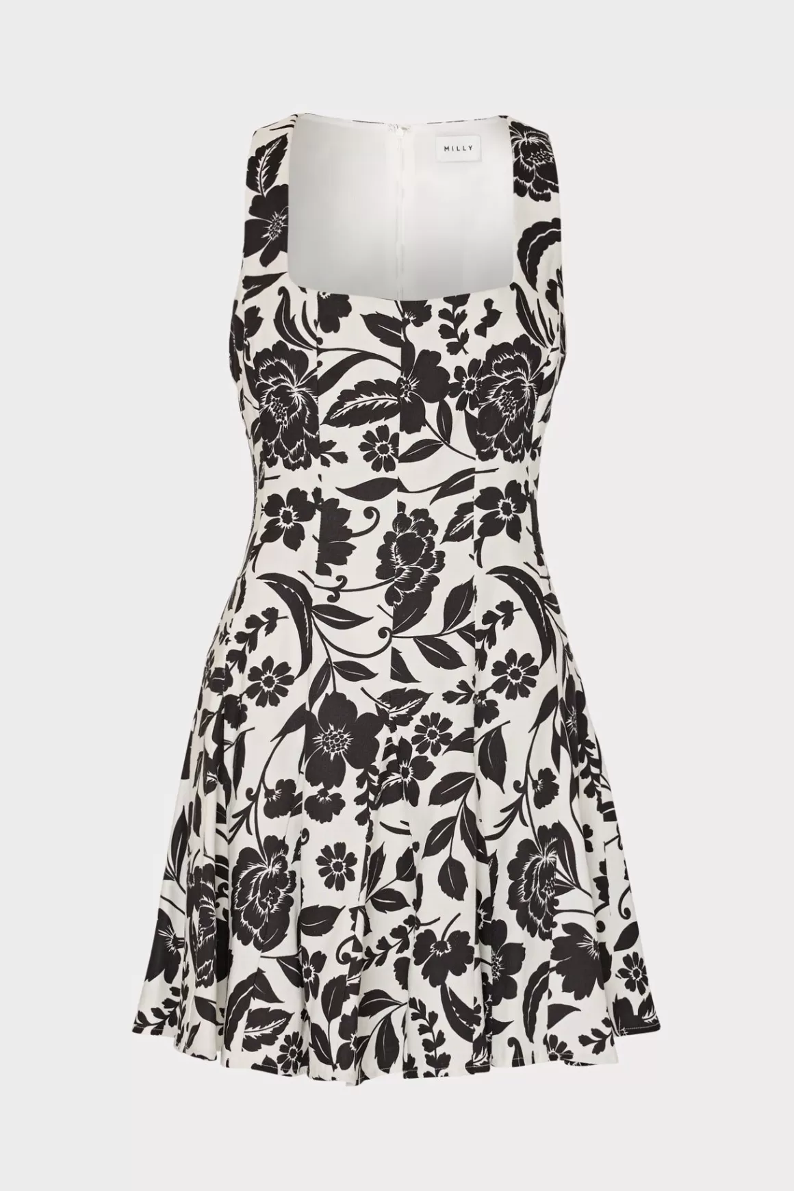 MILLY Sundresses-Flowers Of Spain Linen Mini Dress Black/White