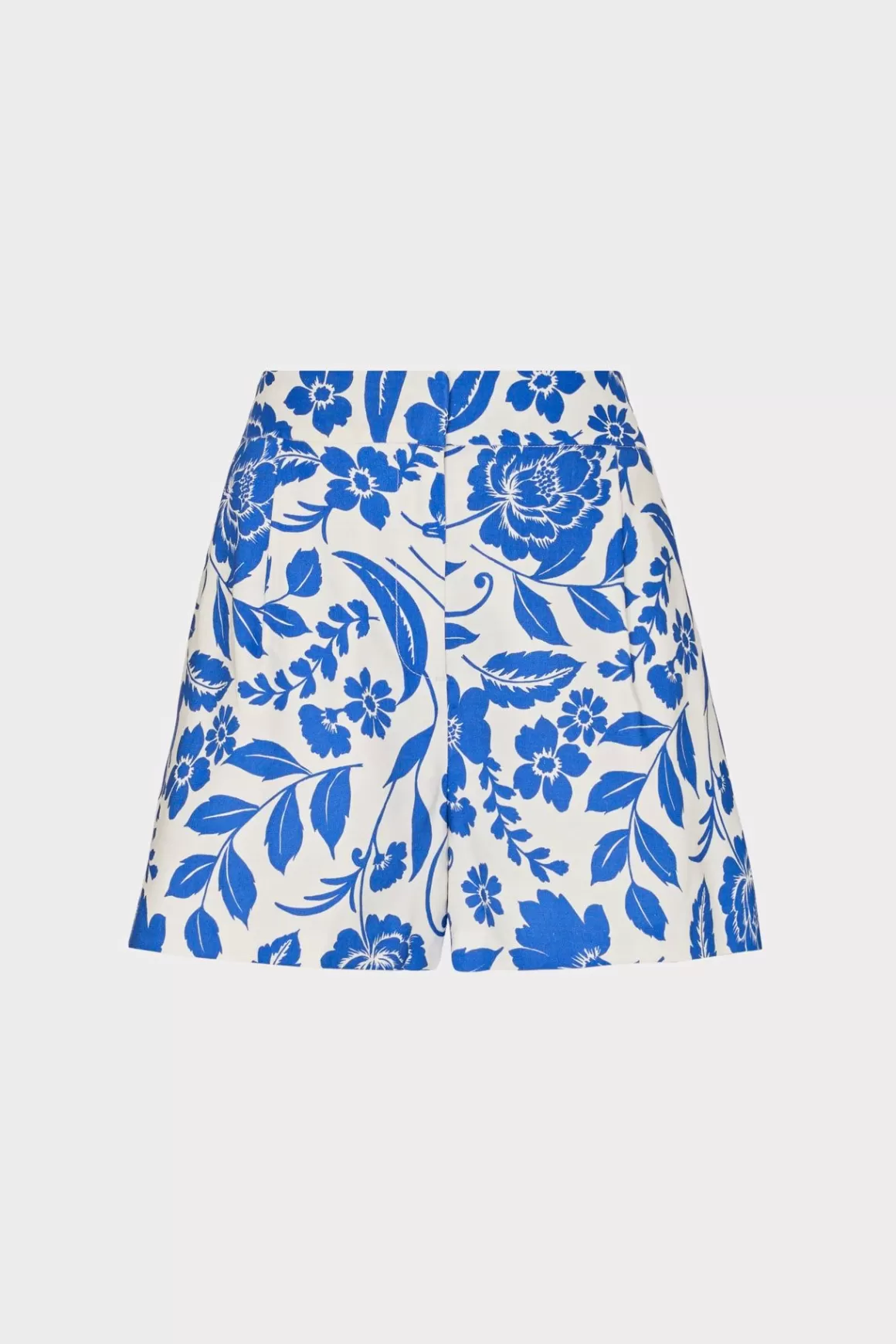 MILLY Shorts-Flowers Of Spain Linen Shorts Blue/White