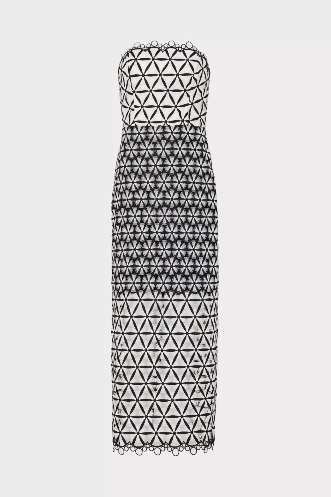 MILLY Little Black Dresses-Geo Star Lace Dress Black/White