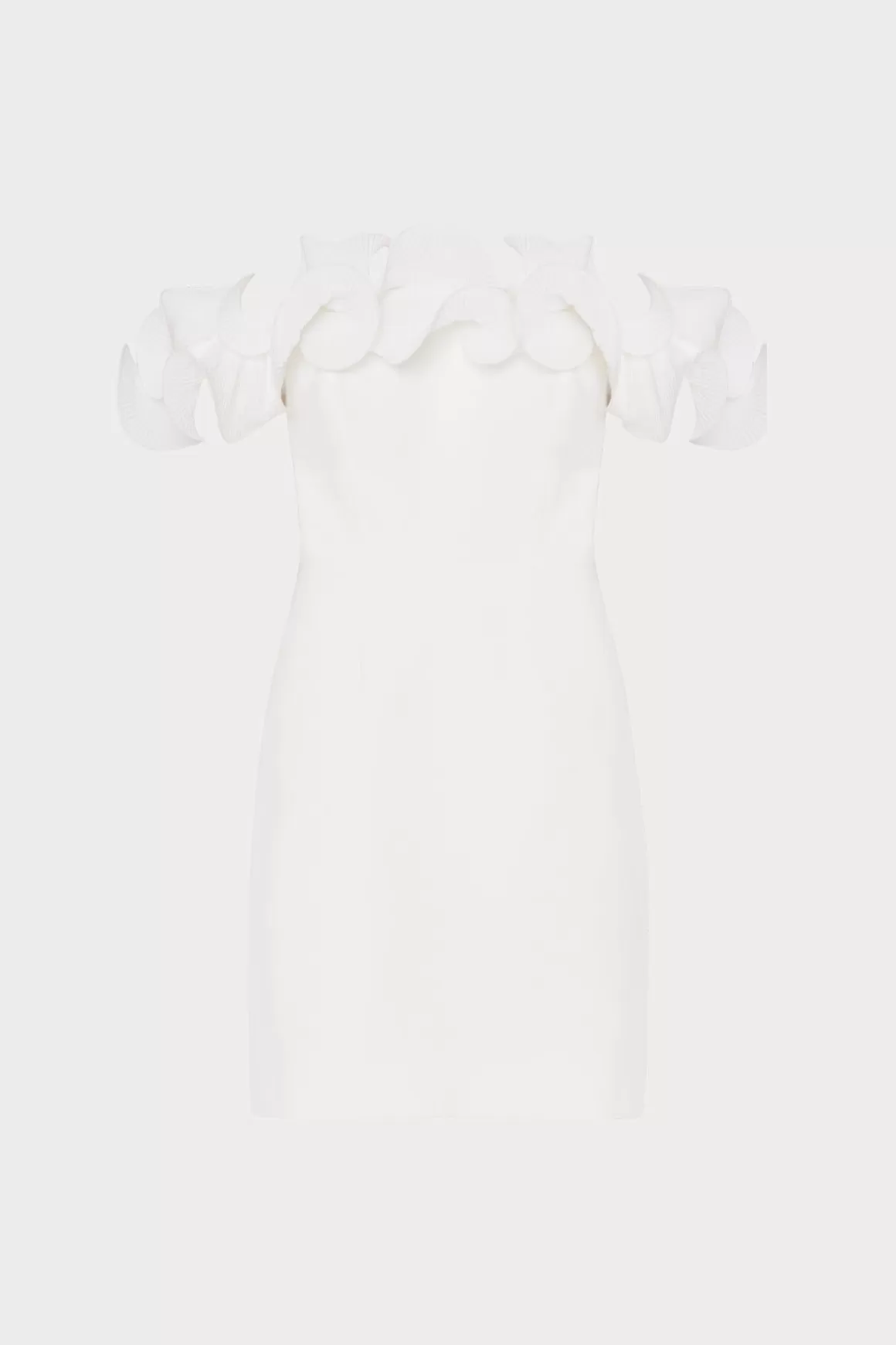 MILLY White Dresses-Gizelle Ruffle Off The Shoulder Dress Ecru