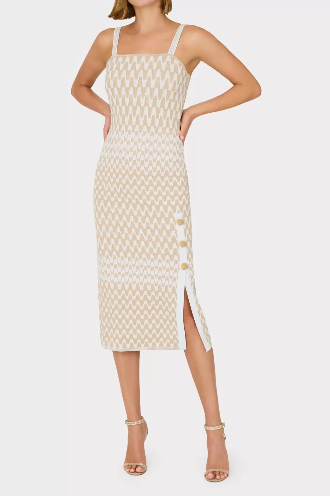 MILLY Sweaters & Knits-Gradient Zig Zag Midi Dress Natural Multi