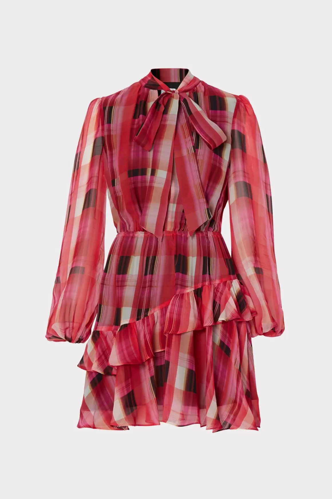 MILLY Day Dresses-Hadlee Prep Plaid Dress Red Multi