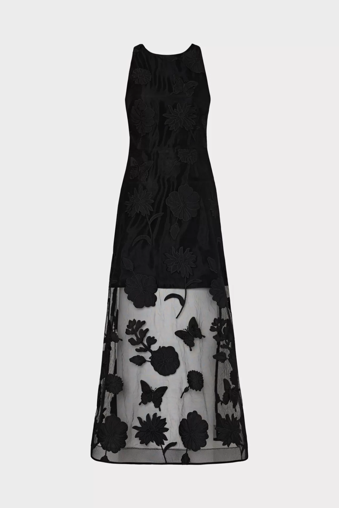 MILLY Guest Of Dresses-Hannah 3D Butterfly Embroidery Dress Black