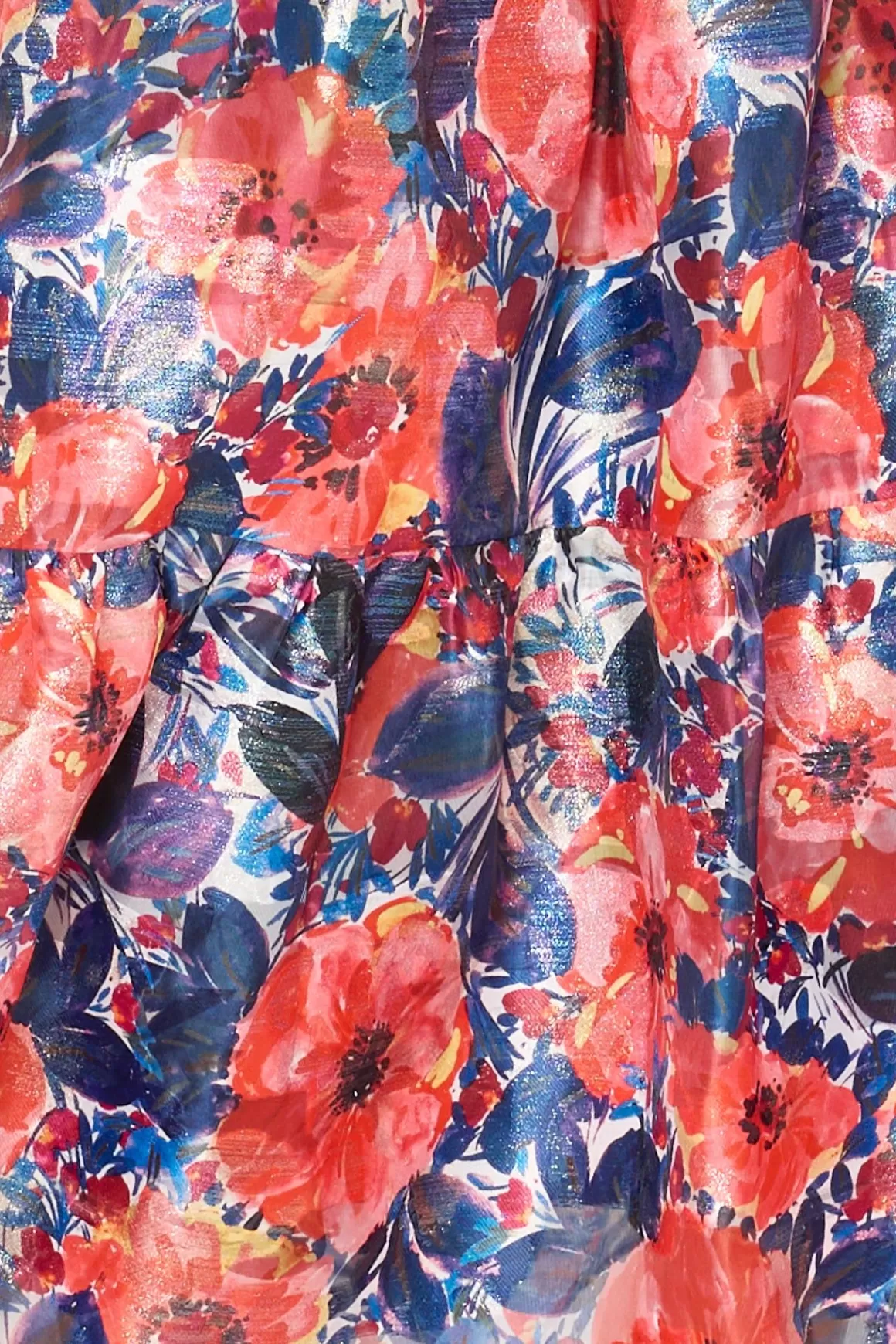 MILLY Jumpsuits & Rompers-Hayden Watercolor Poppy Jacquard Dress Red Multi
