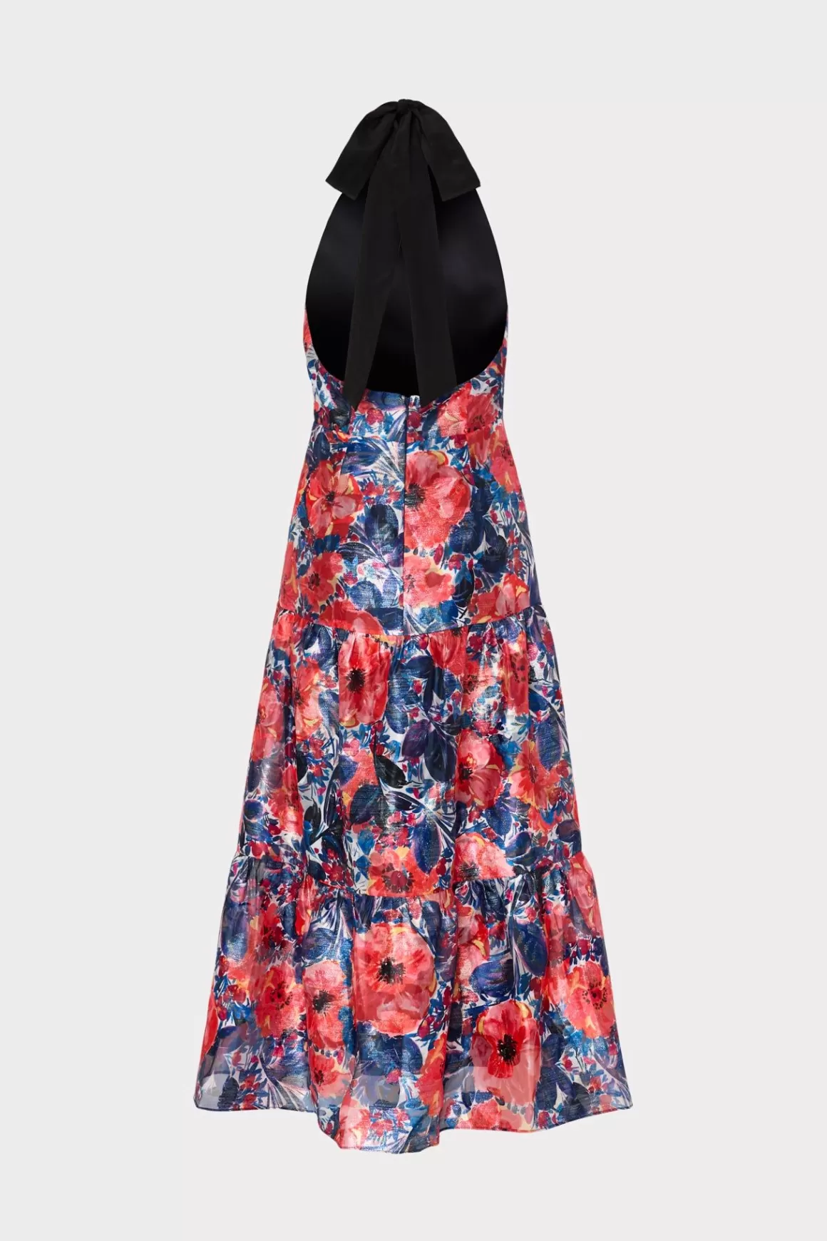 MILLY Jumpsuits & Rompers-Hayden Watercolor Poppy Jacquard Dress Red Multi