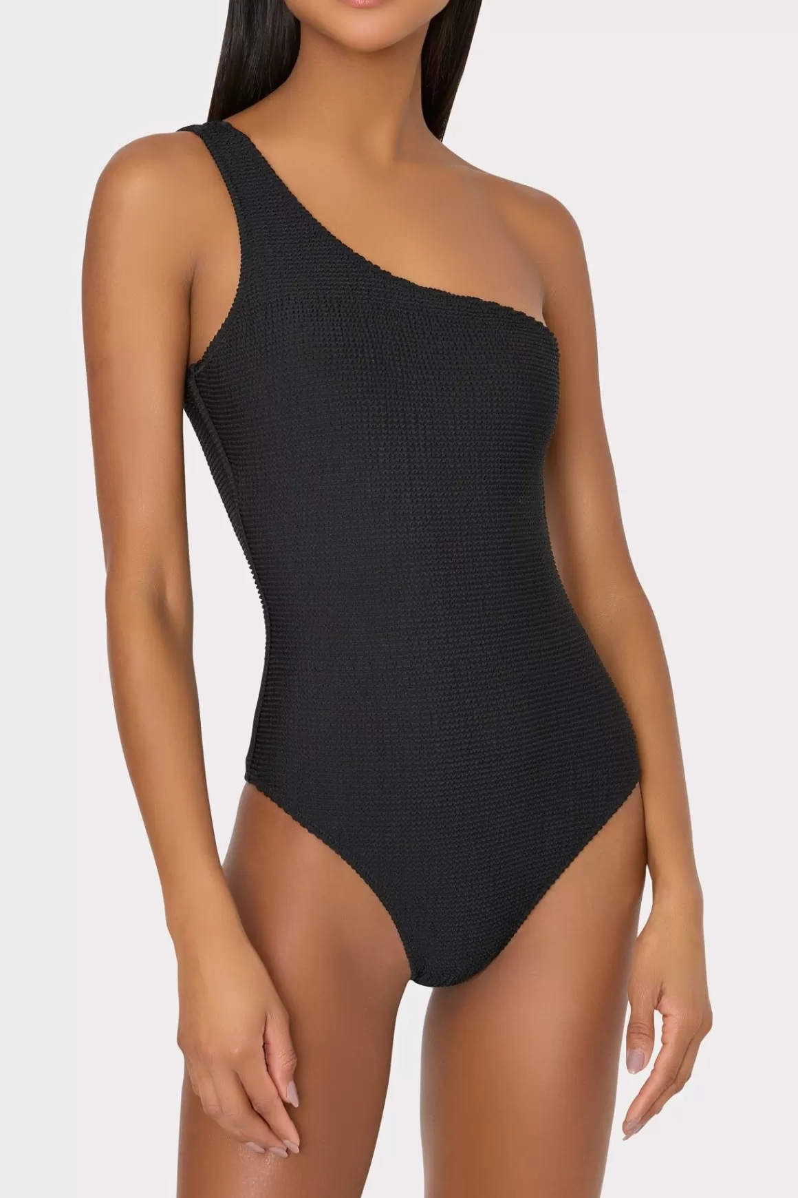 MILLY One Piece Swimsuits-Joni One Shoulder One Piece Black