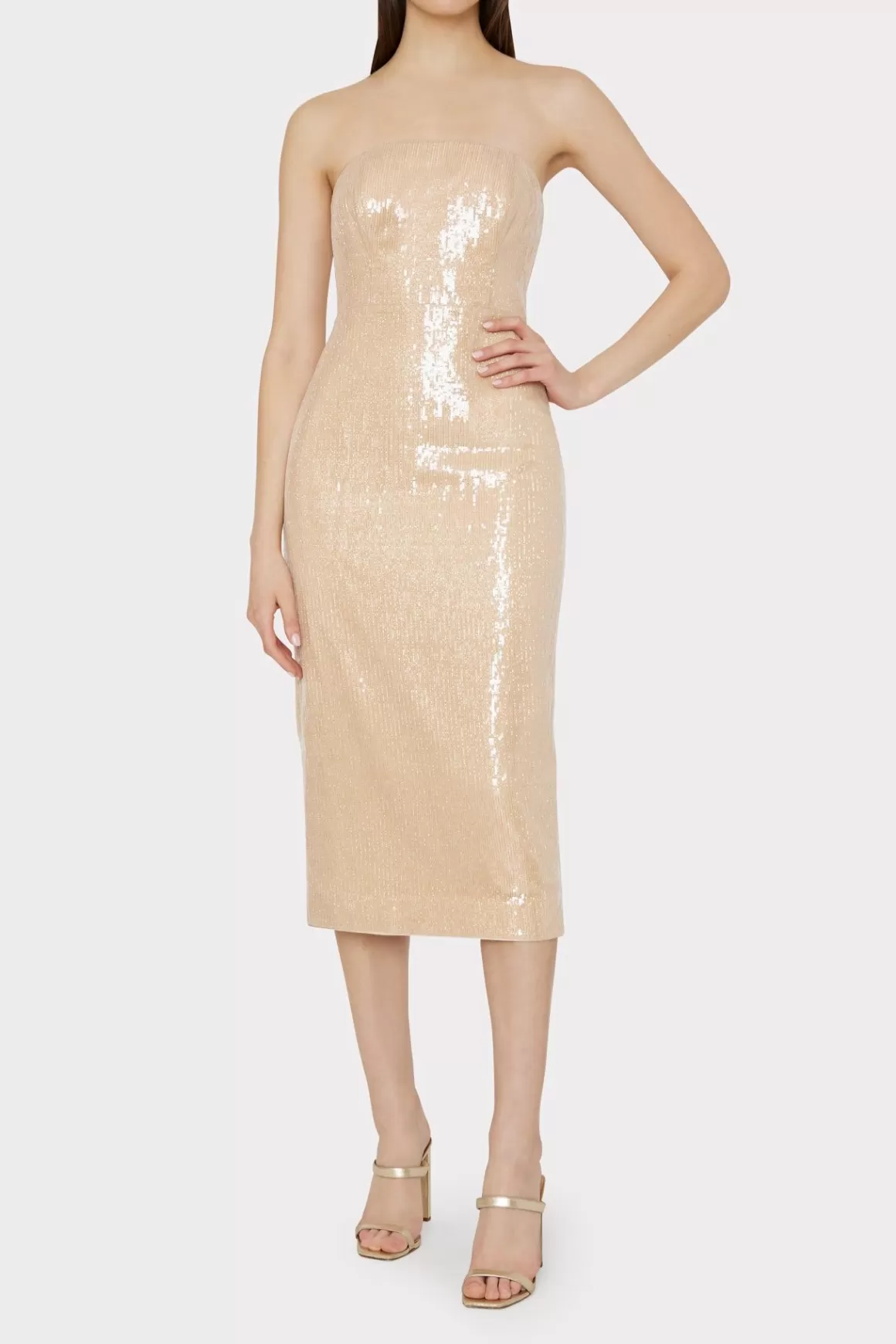 MILLY Jumpsuits & Rompers-Kait Sequin Dress Gold