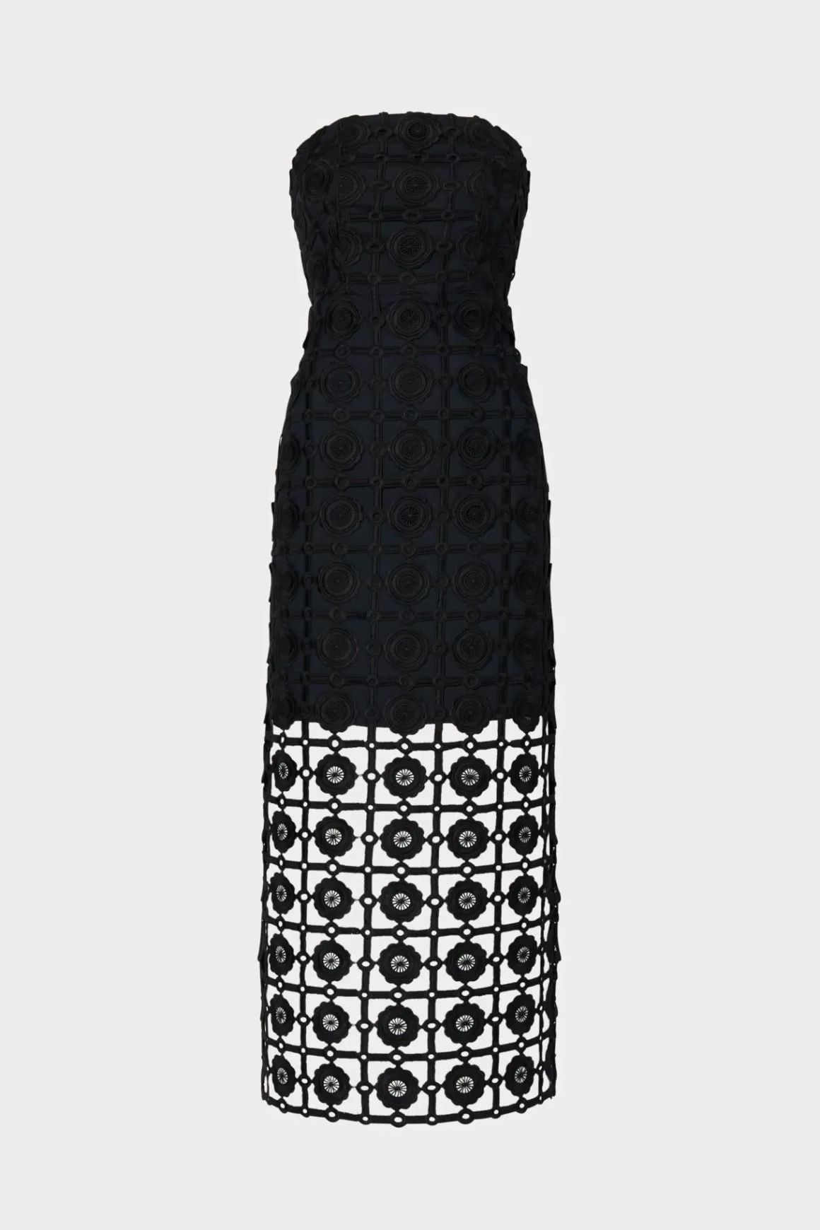 MILLY Guest Of Dresses-Kait Tile Lace Dress Black