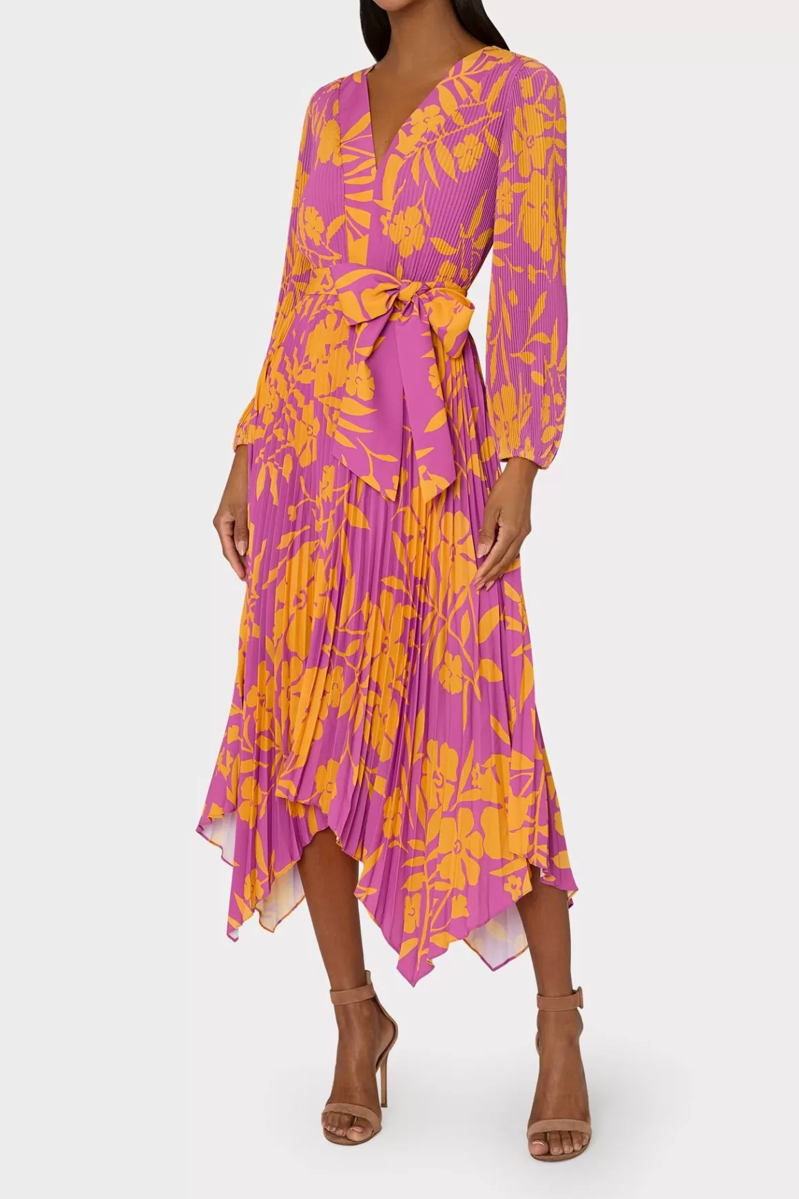 MILLY Maxi Dresses-Liora Marigold Aroma Pleated Dress Multi