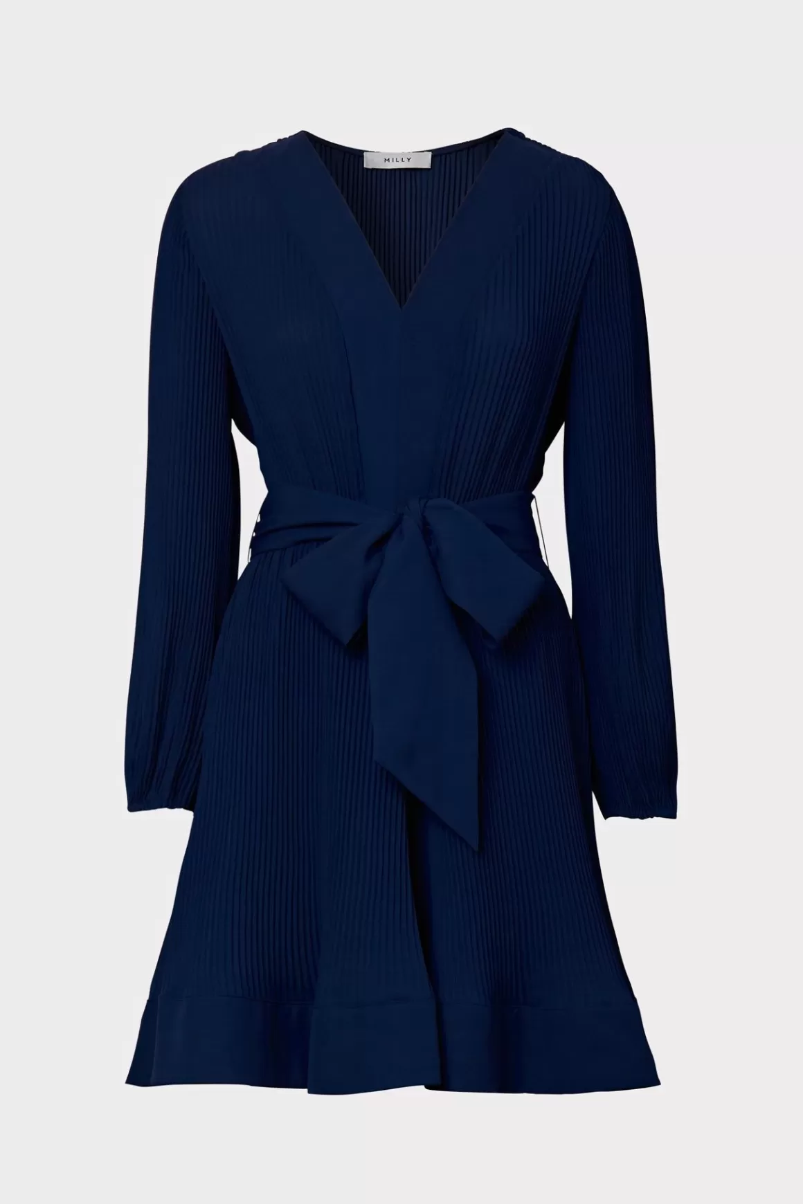 MILLY Day Dresses-Liv Pleated Dress Navy