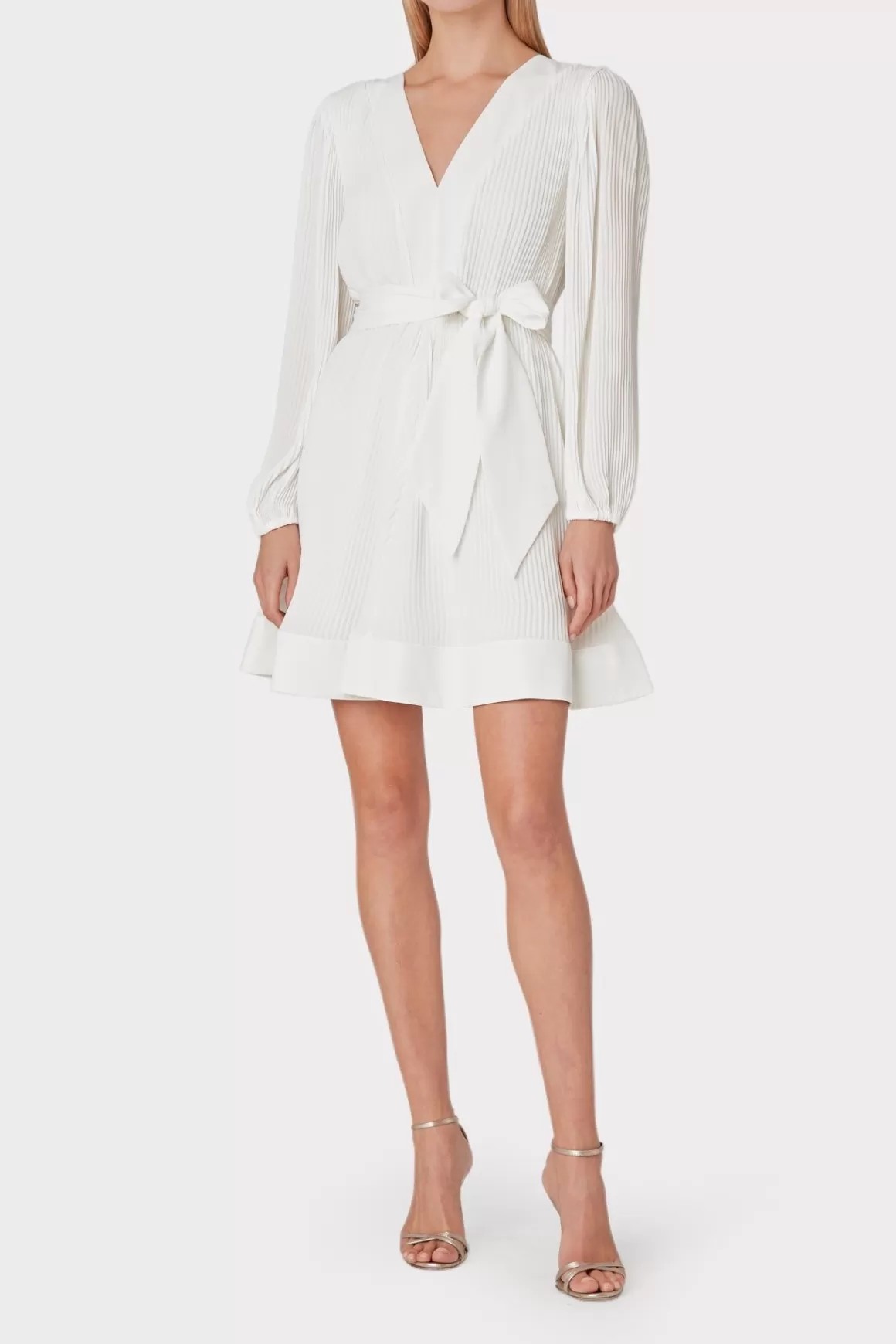 MILLY Jumpsuits & Rompers-Liv Pleated Dress White