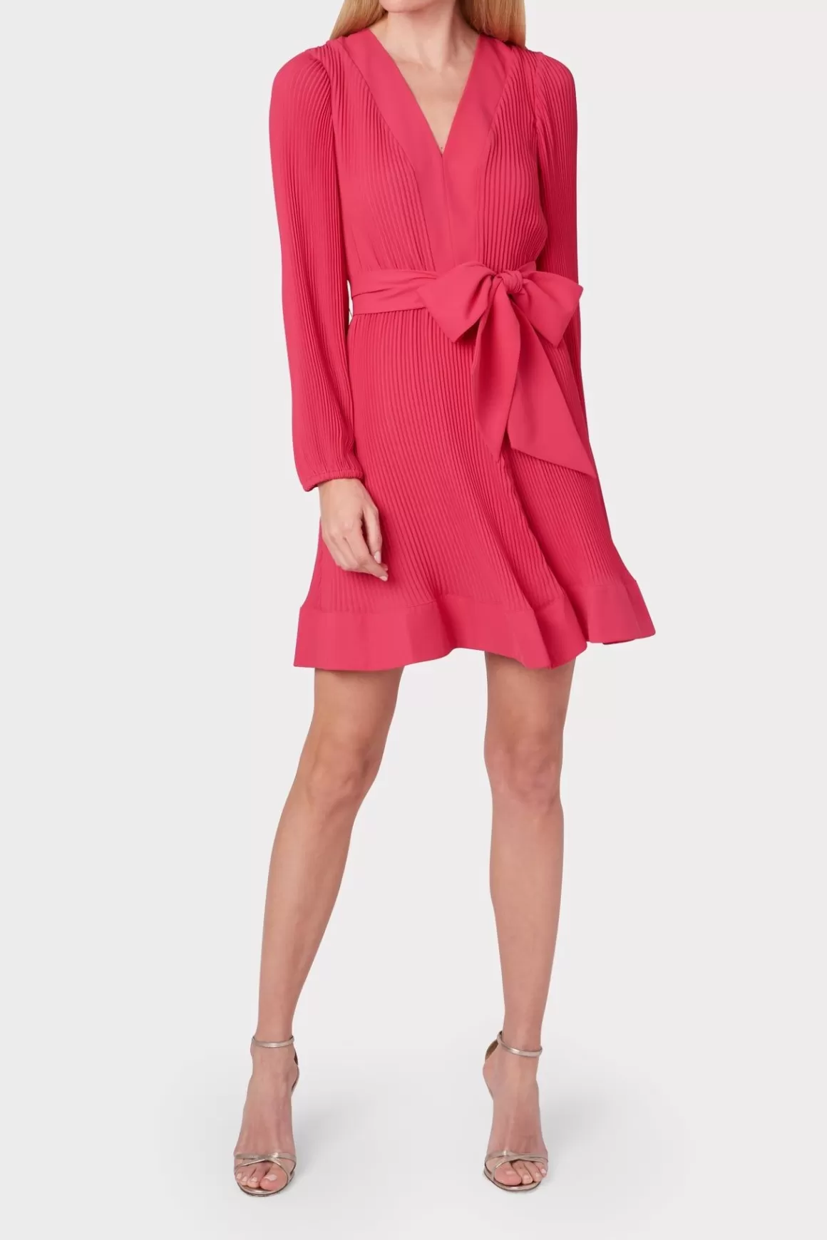 MILLY Cocktail Dresses-Liv Pleated Dress Milly Pink