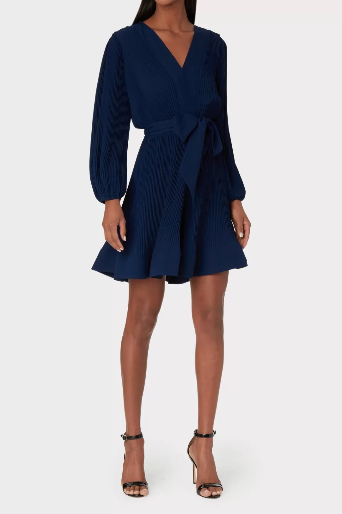 MILLY Day Dresses-Liv Pleated Dress Navy