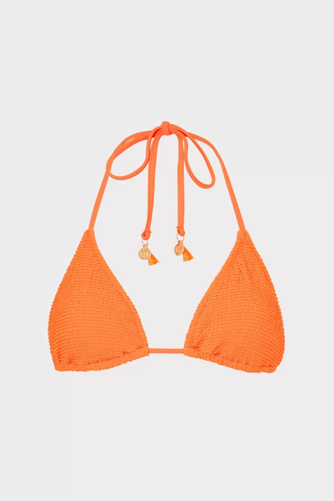 MILLY Bikinis-Lori Textured Triangle Bikini Top Neon Orange