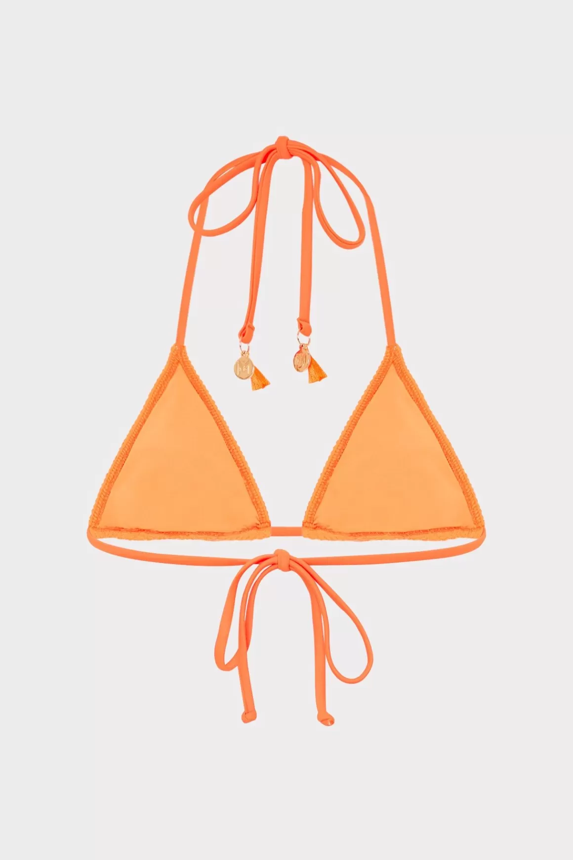 MILLY Bikinis-Lori Textured Triangle Bikini Top Neon Orange