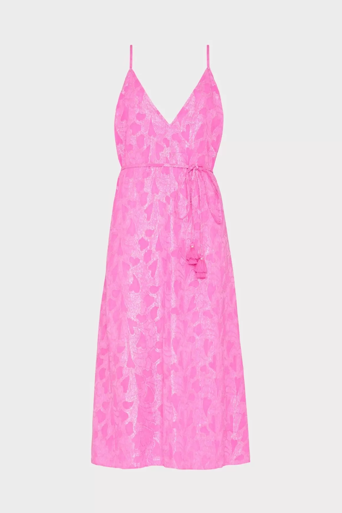 MILLY Cover-Ups-Lurex Jacquard Spaghetti Strap Cover-Up Pink