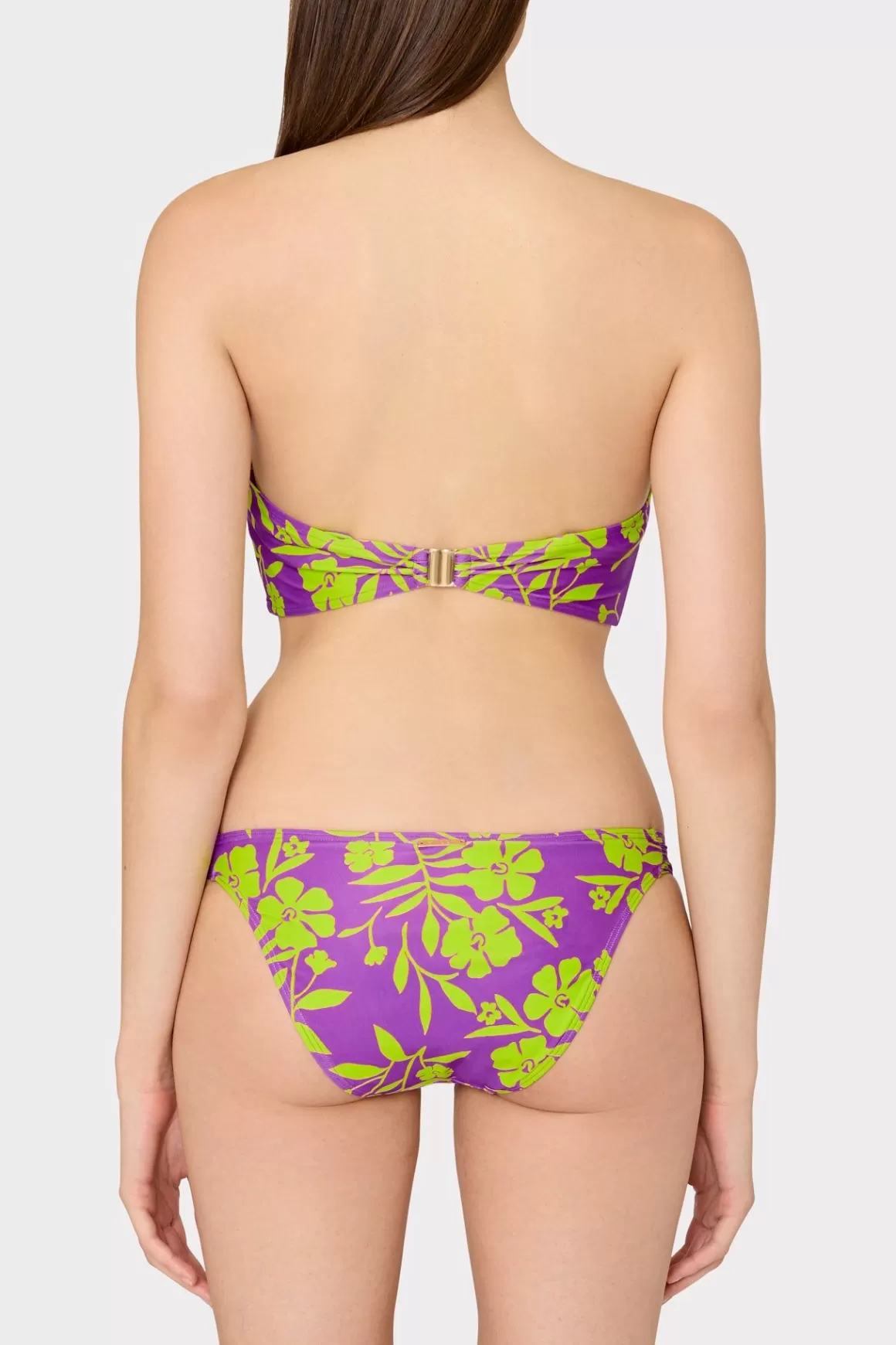 MILLY Jumpsuits & Rompers-Marigold Aroma Ruched Sides Bikini Bottom Purple Multi