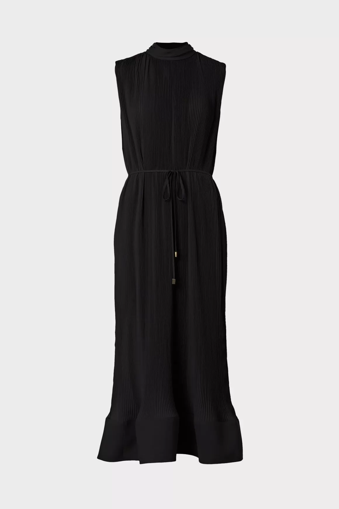 MILLY Little Black Dresses-Melina Solid Pleated Dress Black