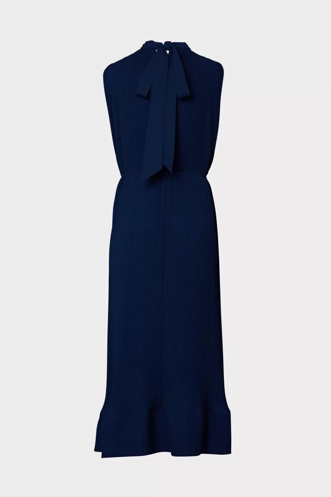 MILLY Guest Of Dresses-Melina Solid Pleated Dress Navy