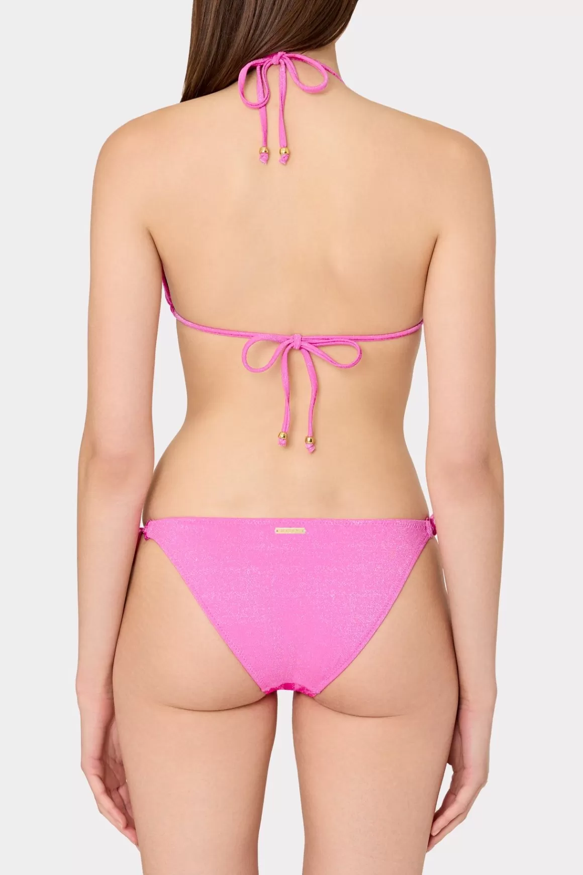 MILLY Bikinis-Metallic Ring Bikini Bottom Fuchsia/Silver