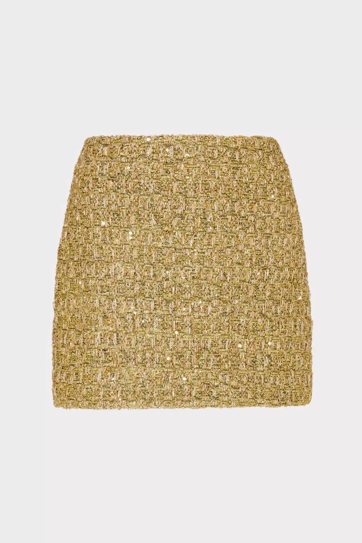 MILLY Skirts-Metallic Tweed Modern Mini Skirt Gold