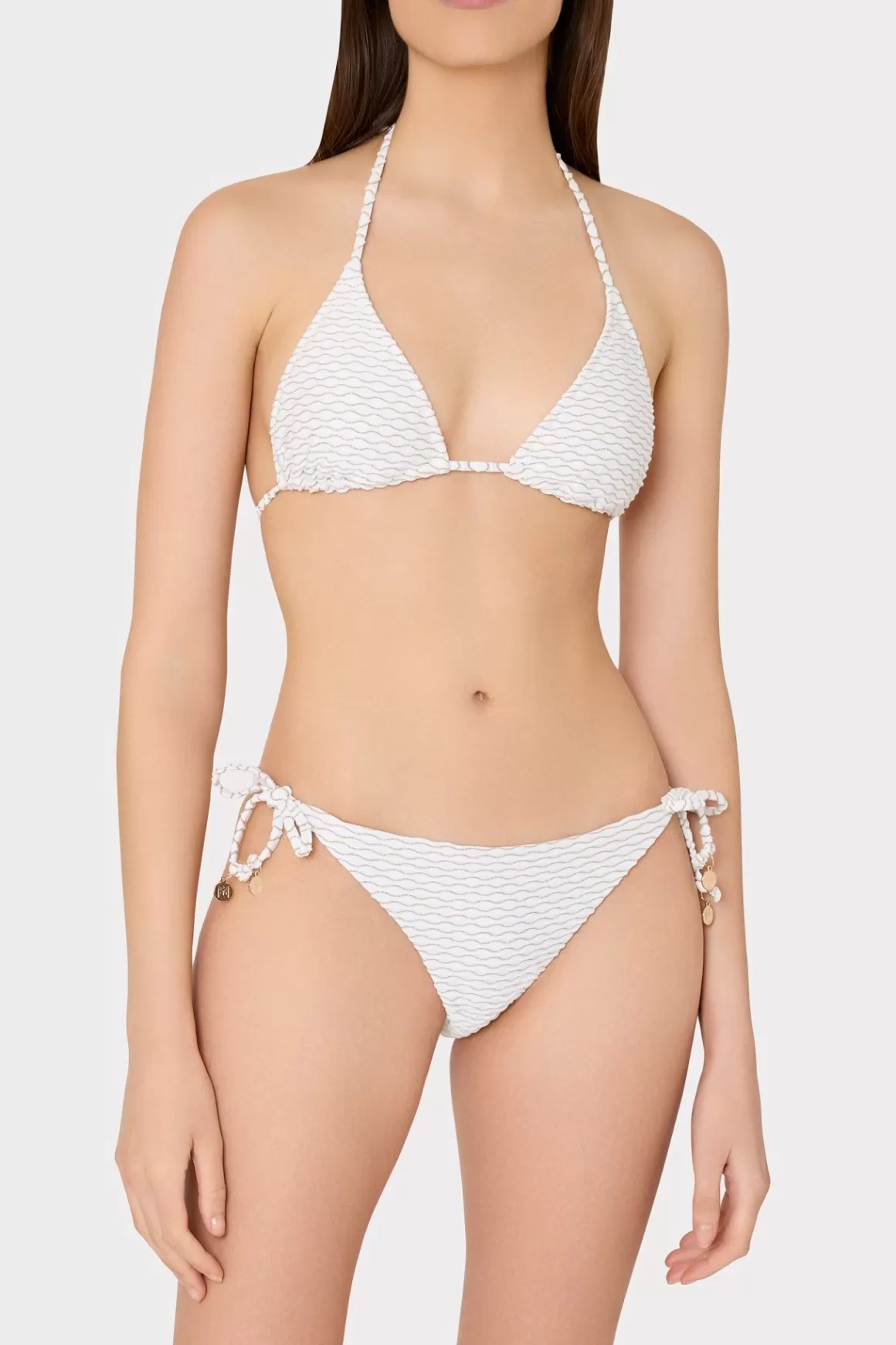 MILLY Bikinis-Millie String Bikini Bottom White