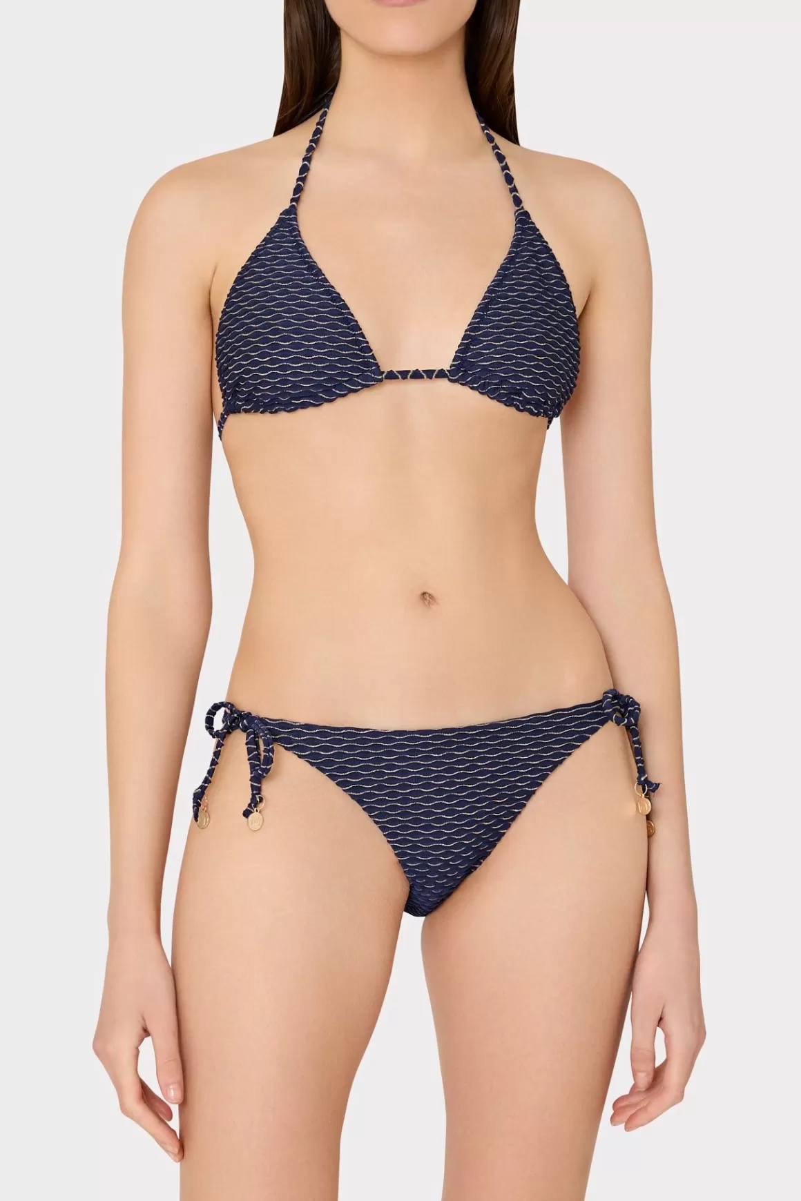 MILLY Jumpsuits & Rompers-Millie String Bikini Bottom Navy