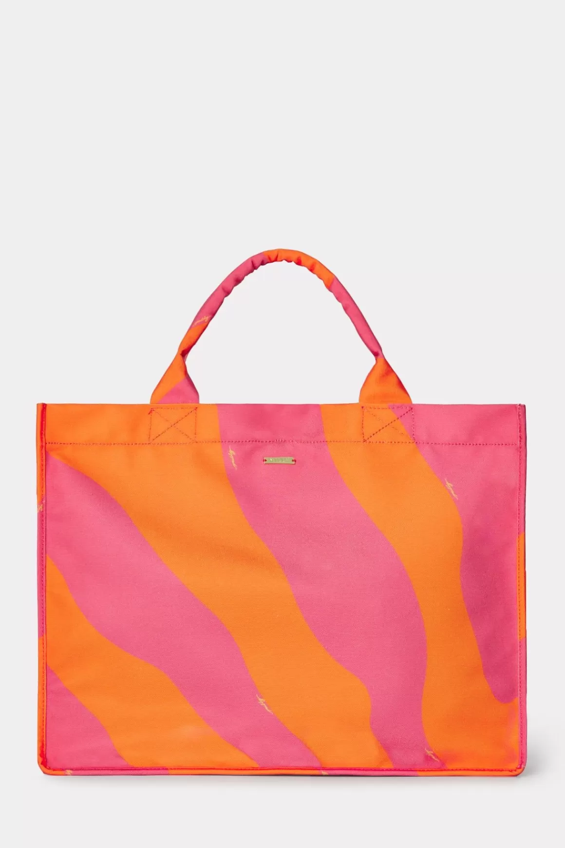 MILLY Beach Totes-Mimi Canvas Tote Milly Pink/Tangerine