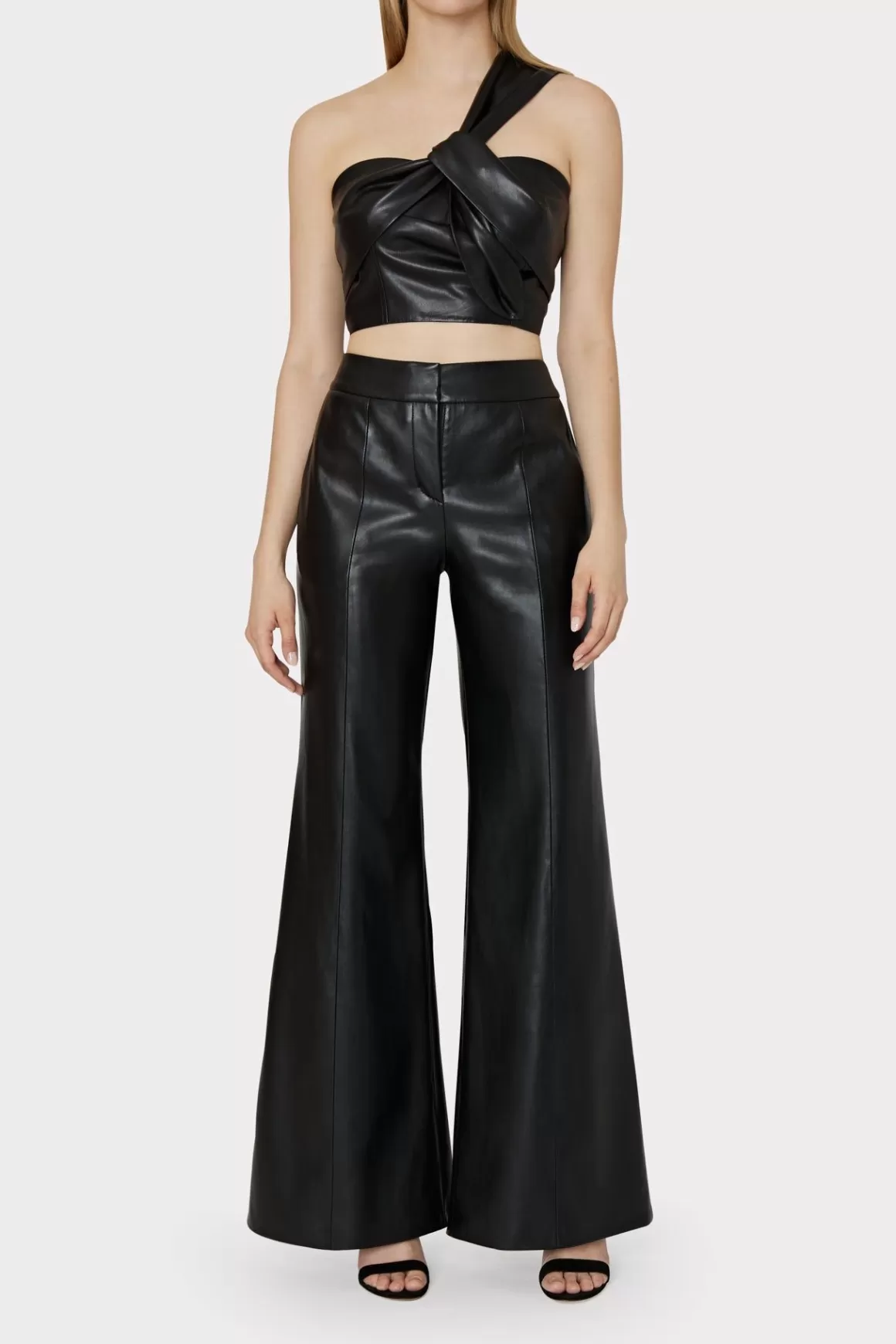 MILLY Pants-Nash Vegan Leather Pants Black