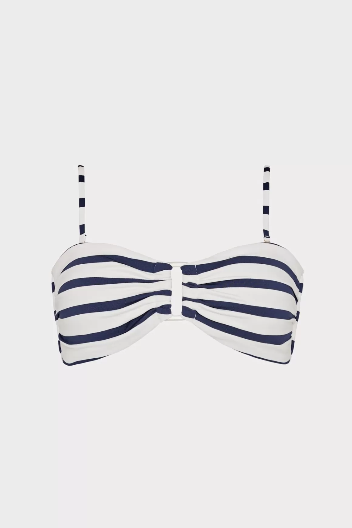 MILLY Jumpsuits & Rompers-Nautical Stripe Bikini Top Navy/White