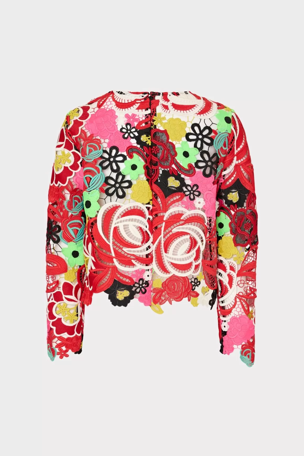 MILLY Tops-Nori Multi Color Lace Top Red Multi