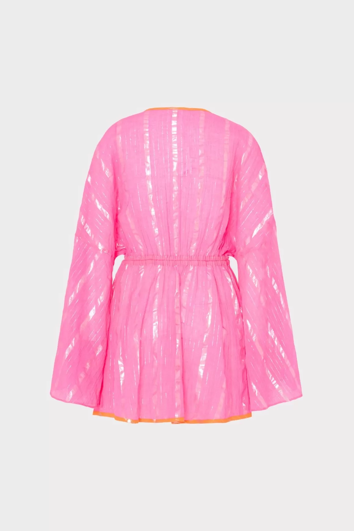 MILLY Cover-Ups-Olympia Lurex Stripe Coverup Dress Pink/Coral