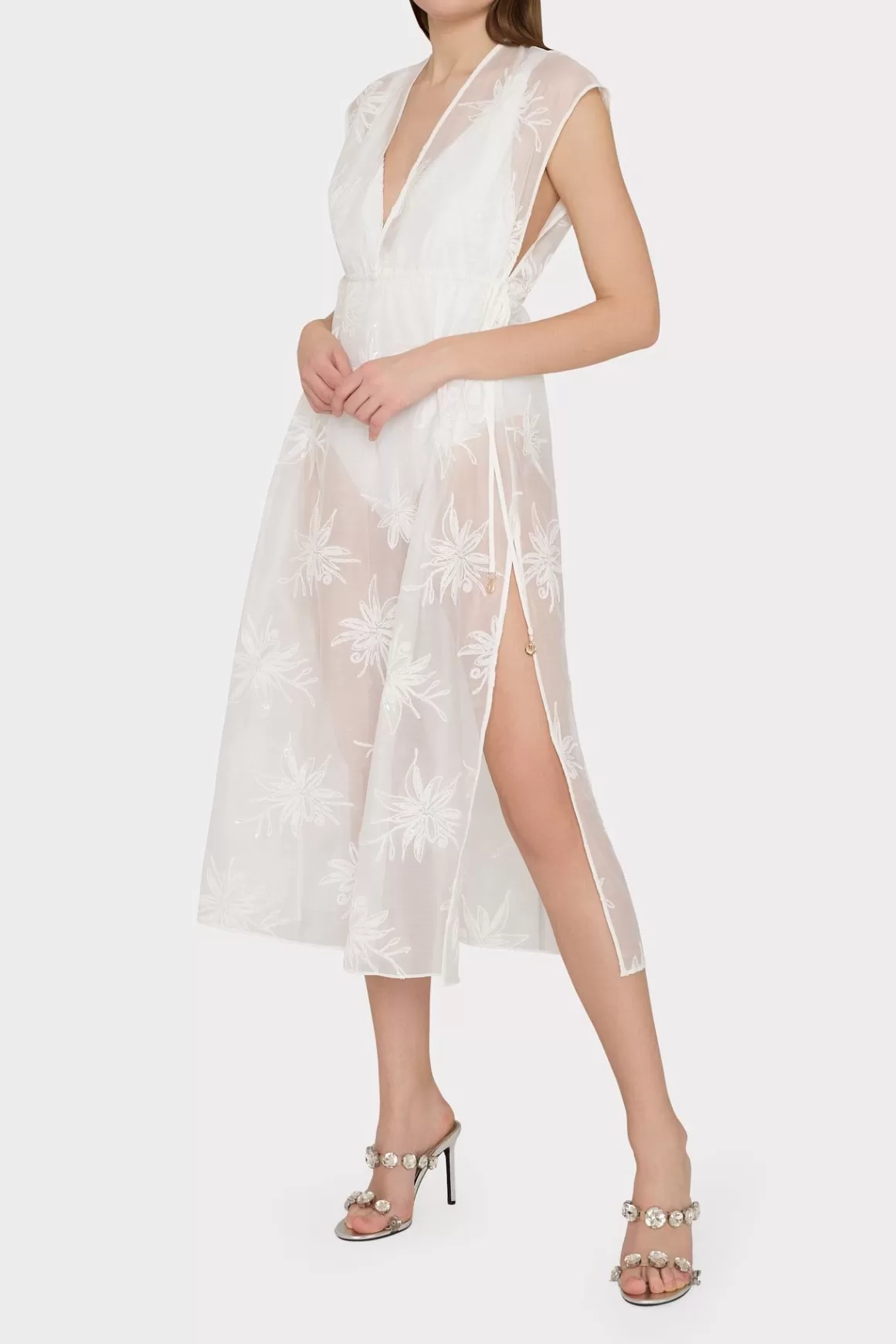 MILLY Jumpsuits & Rompers-Organza Cover-Up White