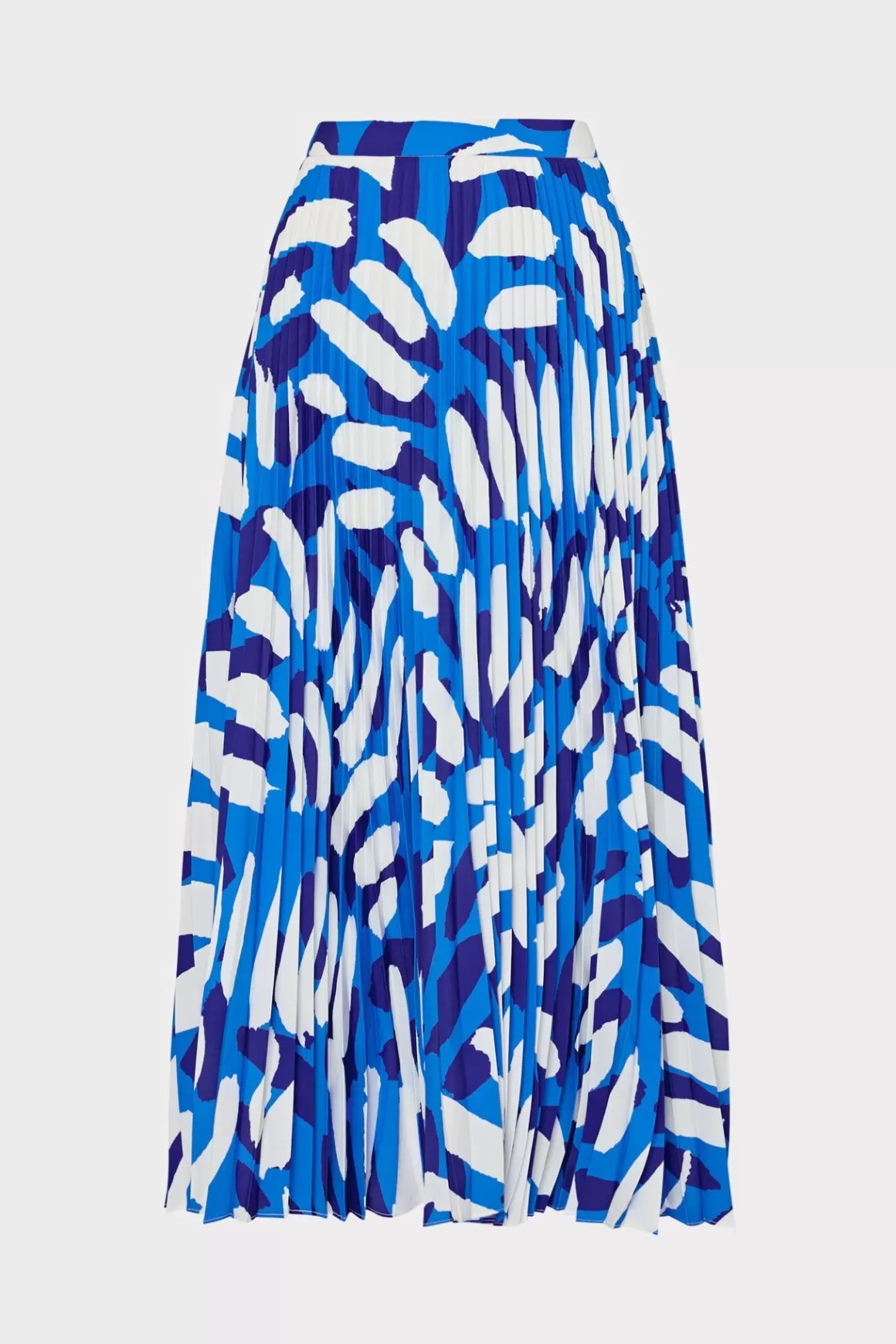 MILLY Skirts-Otha Brushstroke Pleated Skirt Blue Multi